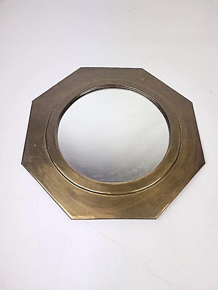 Wall mirror, golden brass, Poland, 1960s - 85464