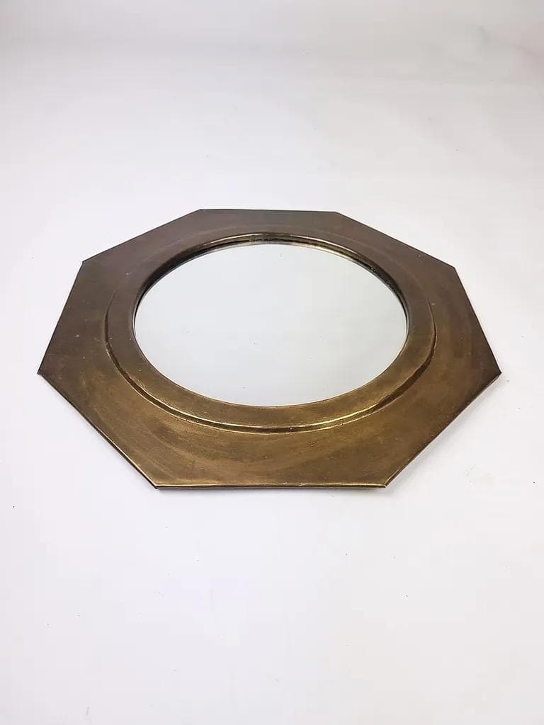 Wall mirror, golden brass, Poland, 1960s - 85463