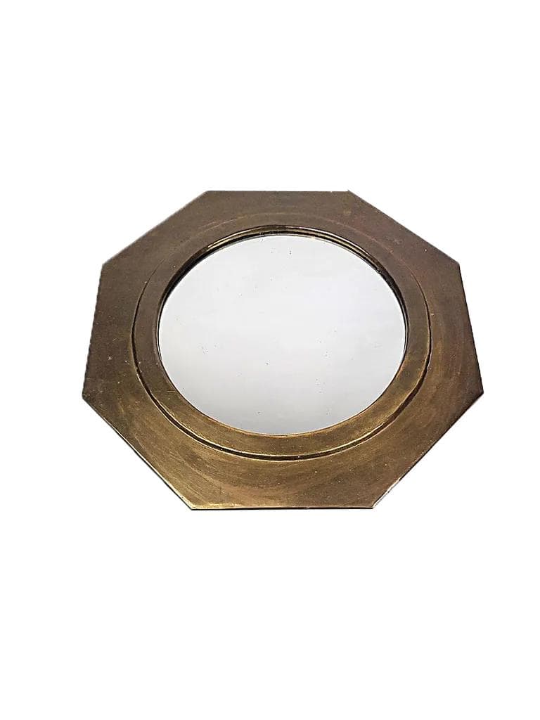 Wall mirror, golden brass, Poland, 1960s