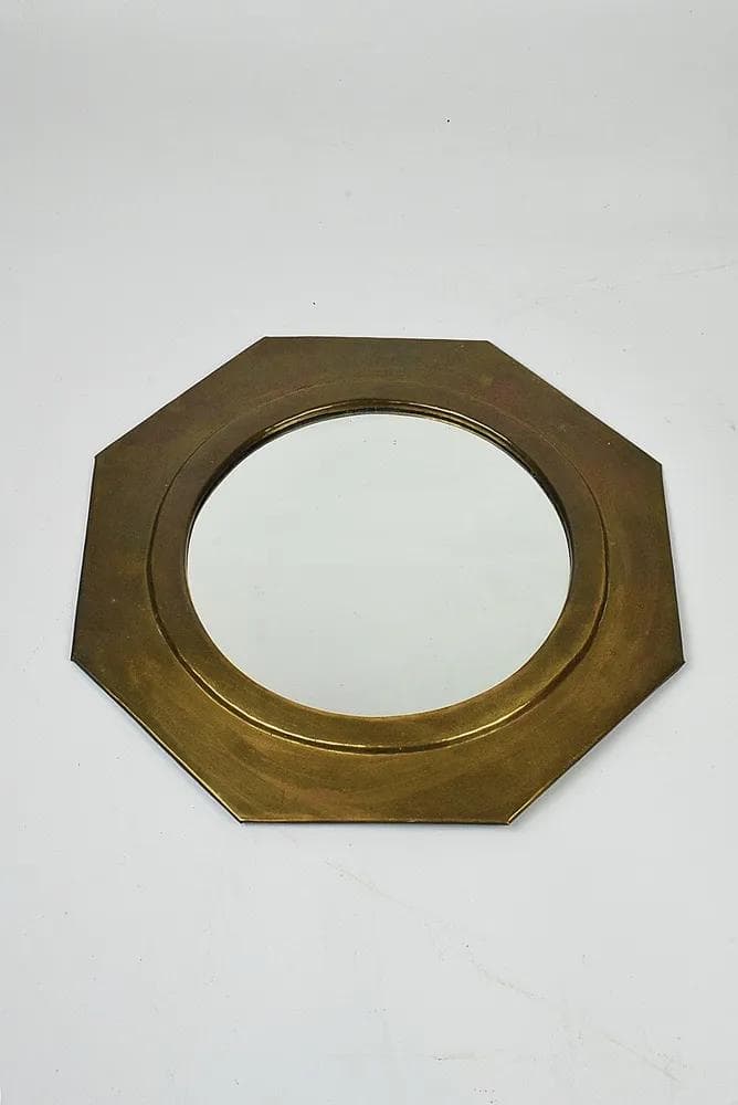 Wall mirror, golden brass, Poland, 1960s - 85467