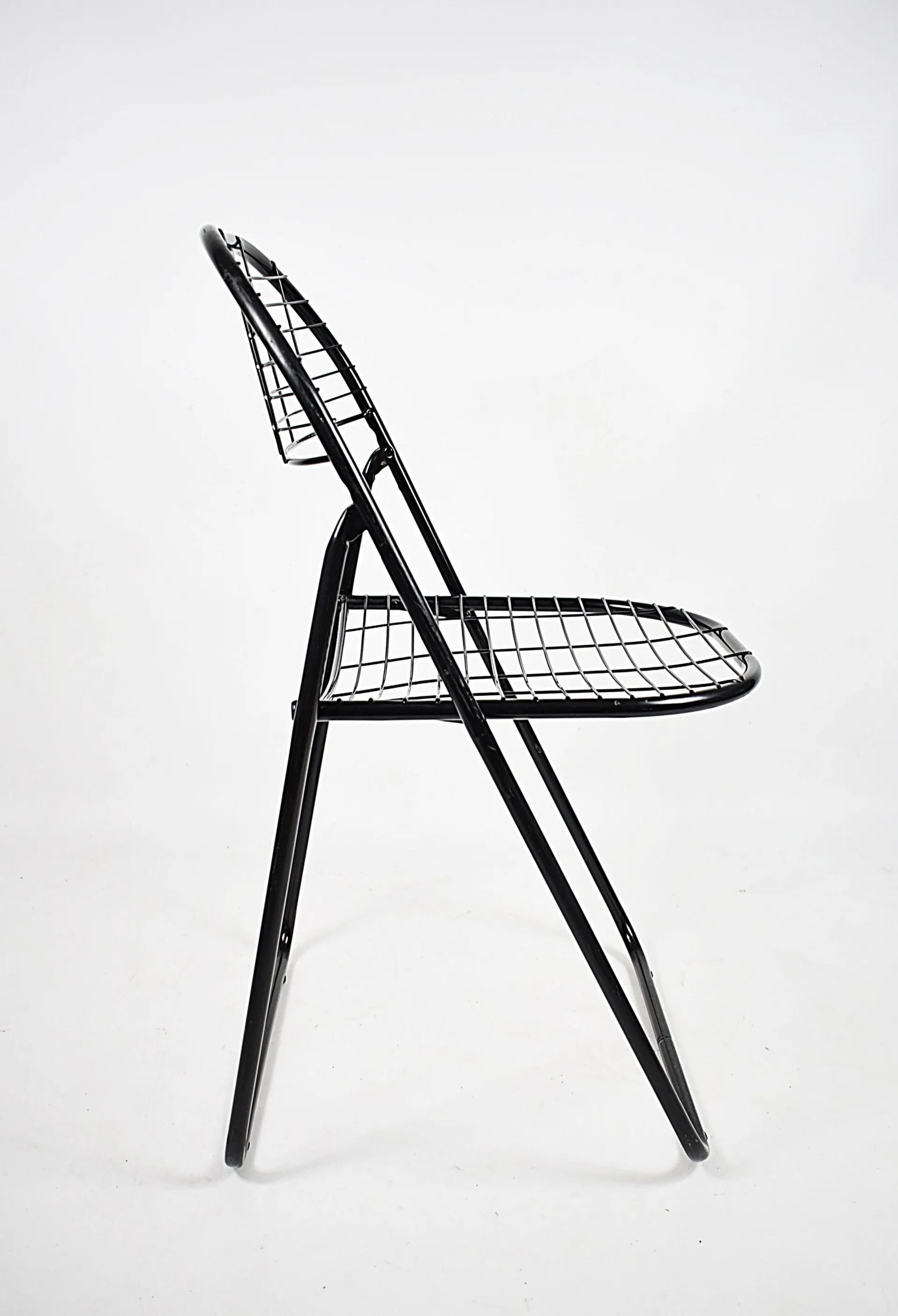 Krzesło Åland, stal czarna, proj. N. Gammelgaard, dla IKEA, Szwecja, lata 80. - 85453