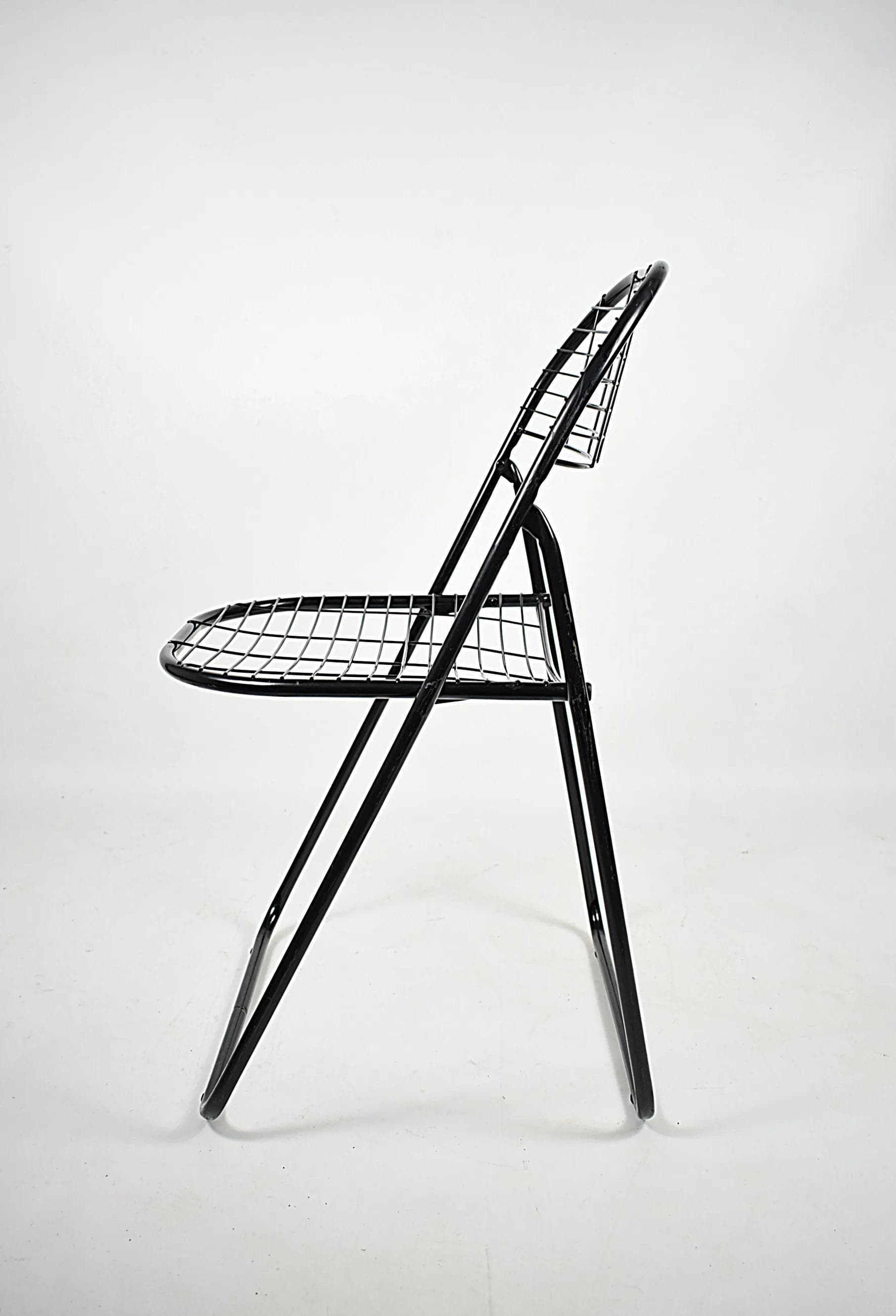 Krzesło Åland, stal czarna, proj. N. Gammelgaard, dla IKEA, Szwecja, lata 80. - 85456