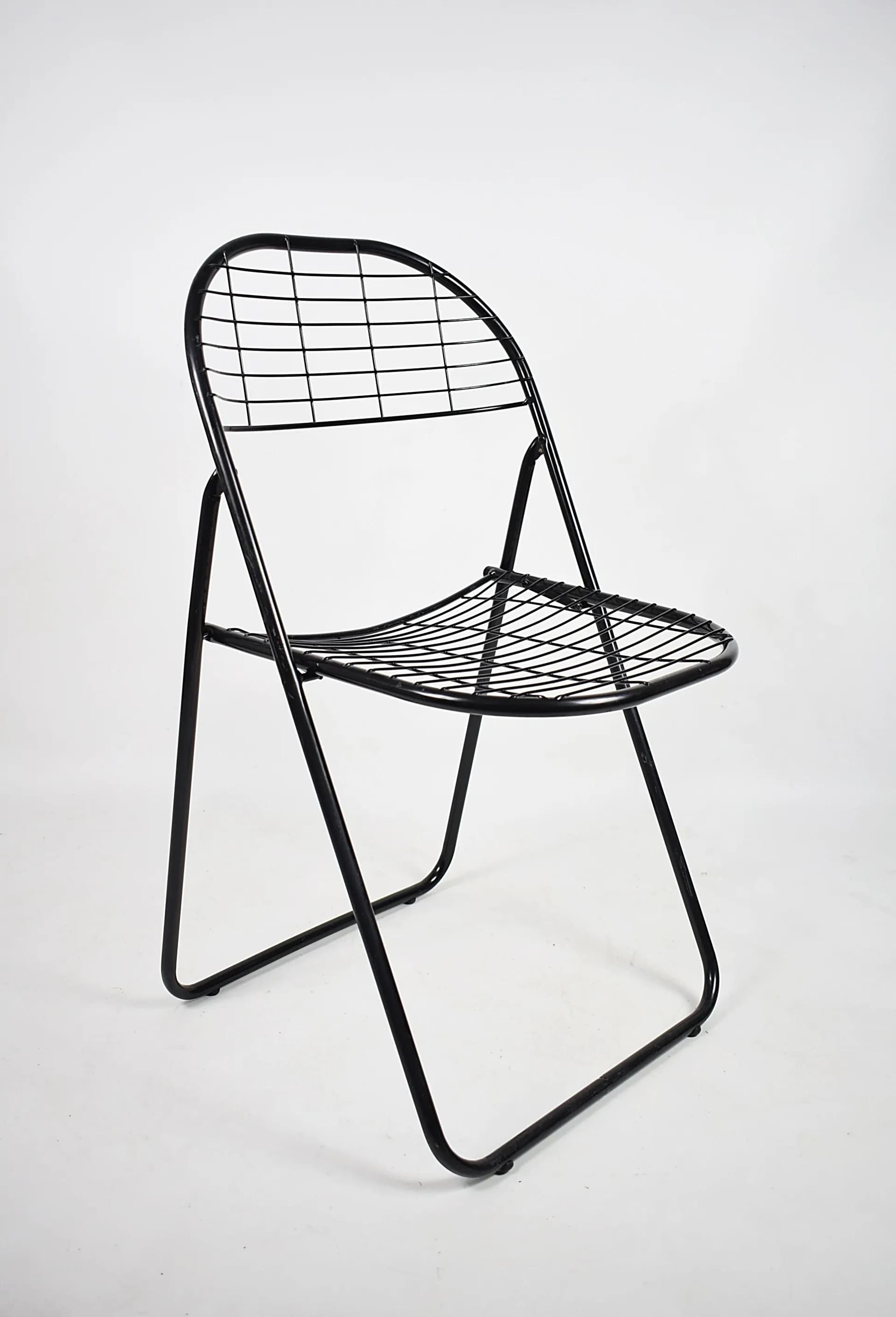 Krzesło Åland, stal czarna, proj. N. Gammelgaard, dla IKEA, Szwecja, lata 80. - 85455