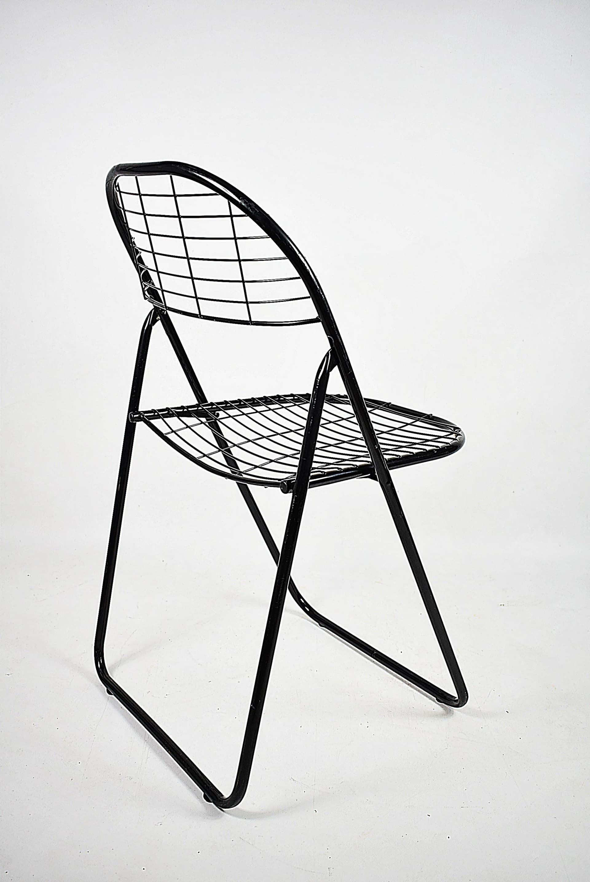 Krzesło Åland, stal czarna, proj. N. Gammelgaard, dla IKEA, Szwecja, lata 80. - 85451