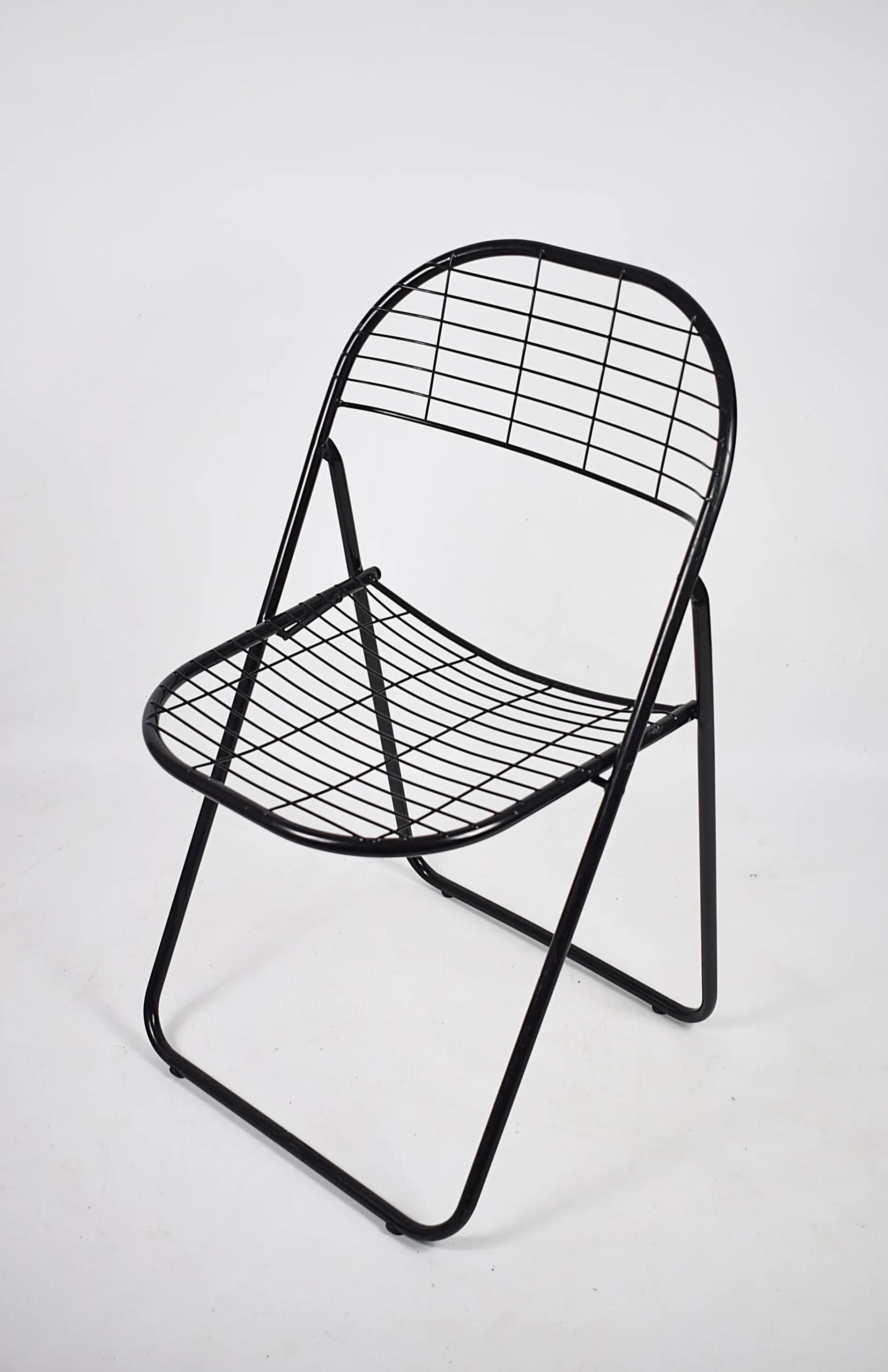 Krzesło Åland, stal czarna, proj. N. Gammelgaard, dla IKEA, Szwecja, lata 80. - 85449