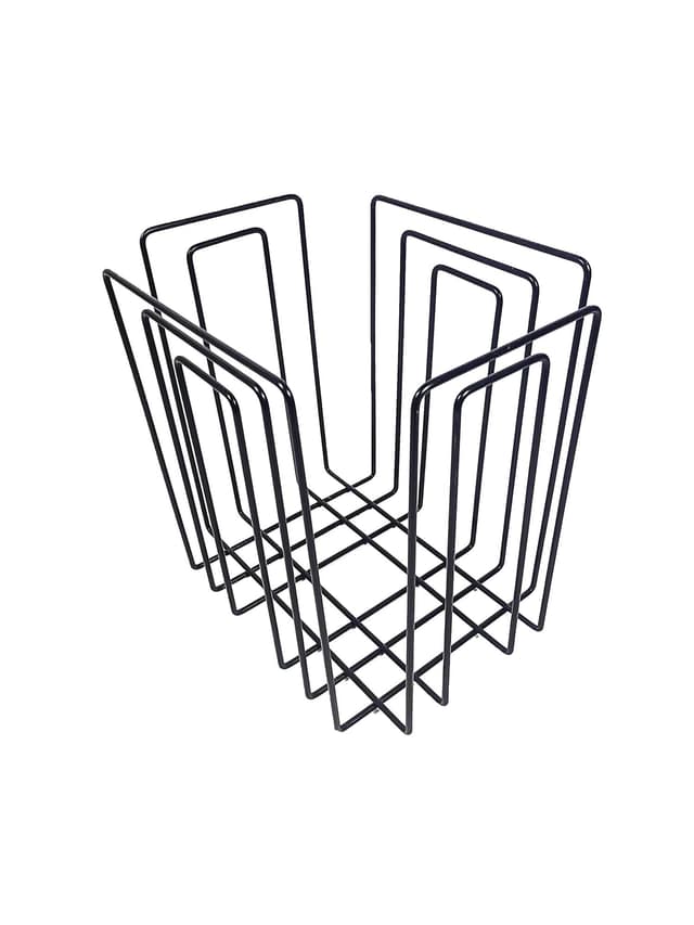 Gazetnik TMP, metal czarny, proj. W. Glaeser, Szwajcaria, lata 80. - WYMIARY