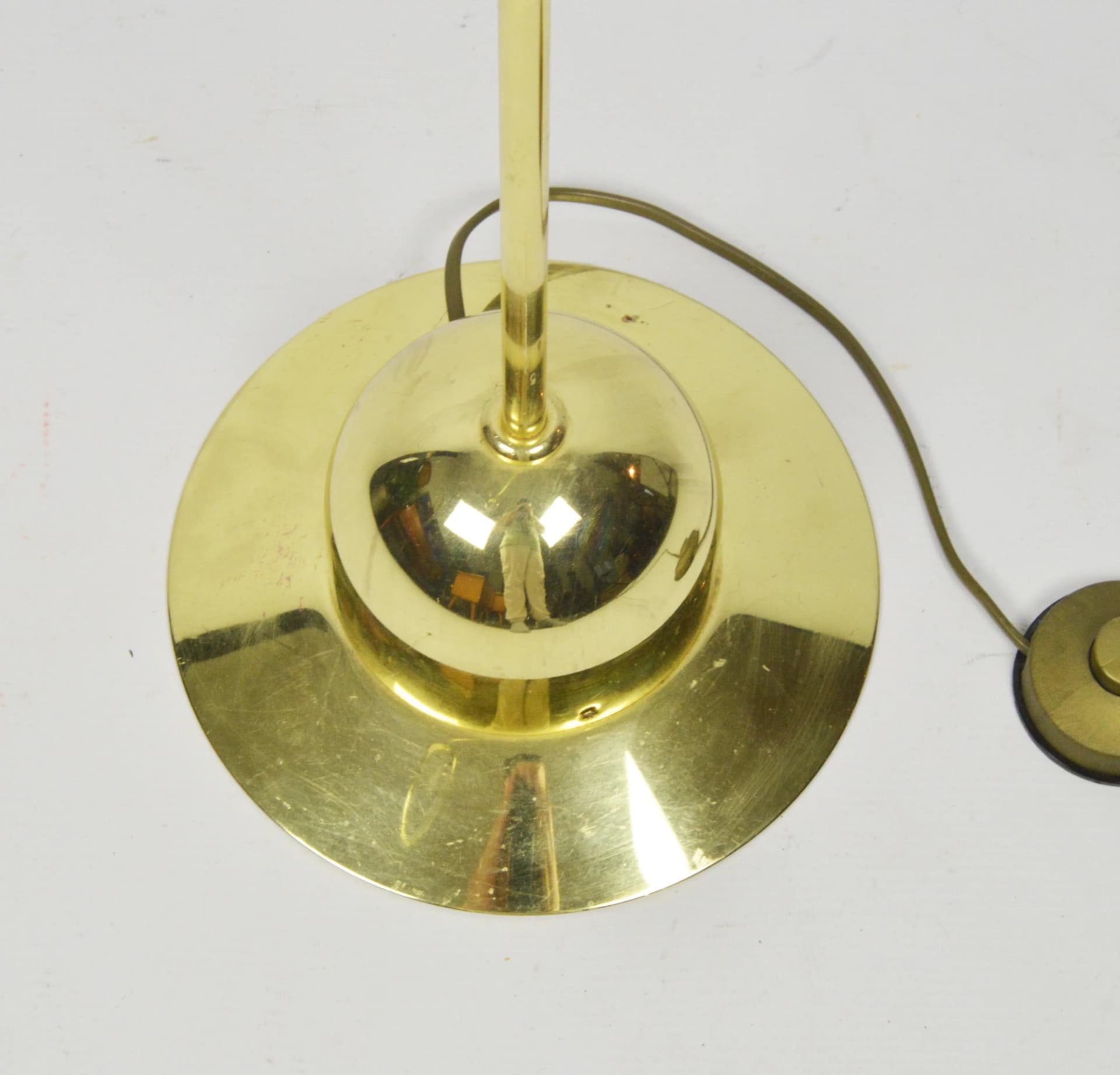 Floor lamp, gold metal, Poland, 1980s. - 85436