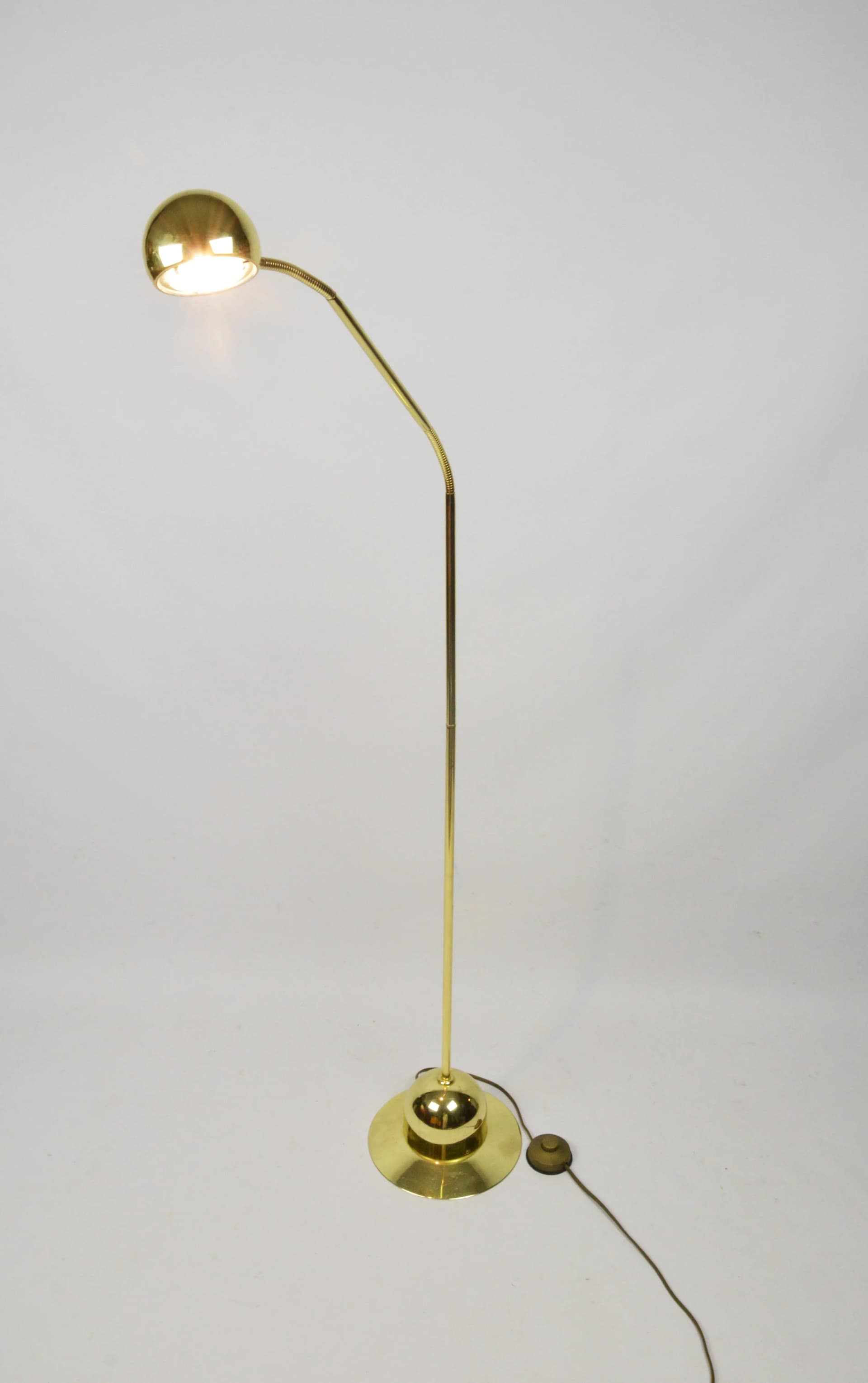 Floor lamp, gold metal, Poland, 1980s. - 85434