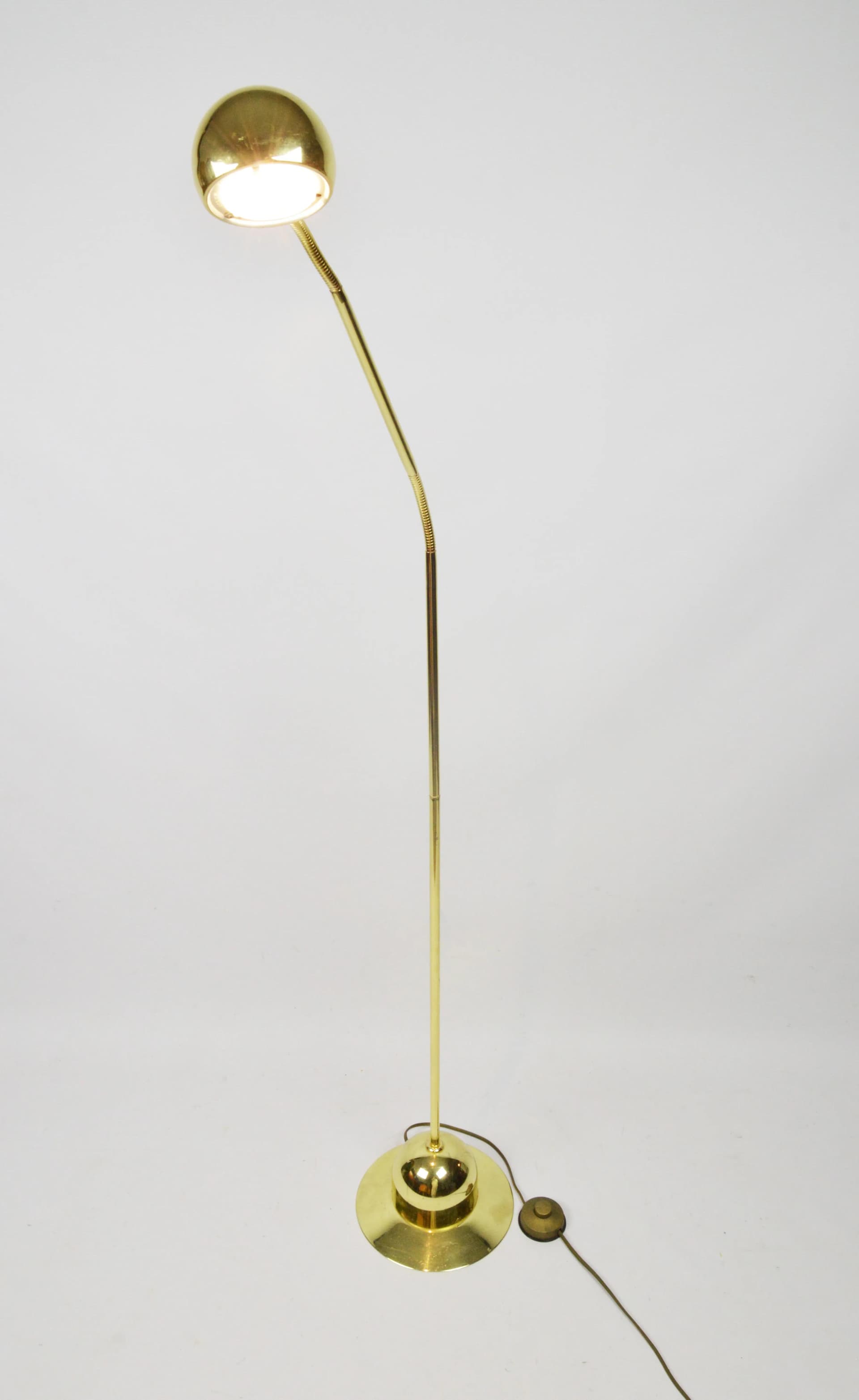 Floor lamp, gold metal, Poland, 1980s. - 85435