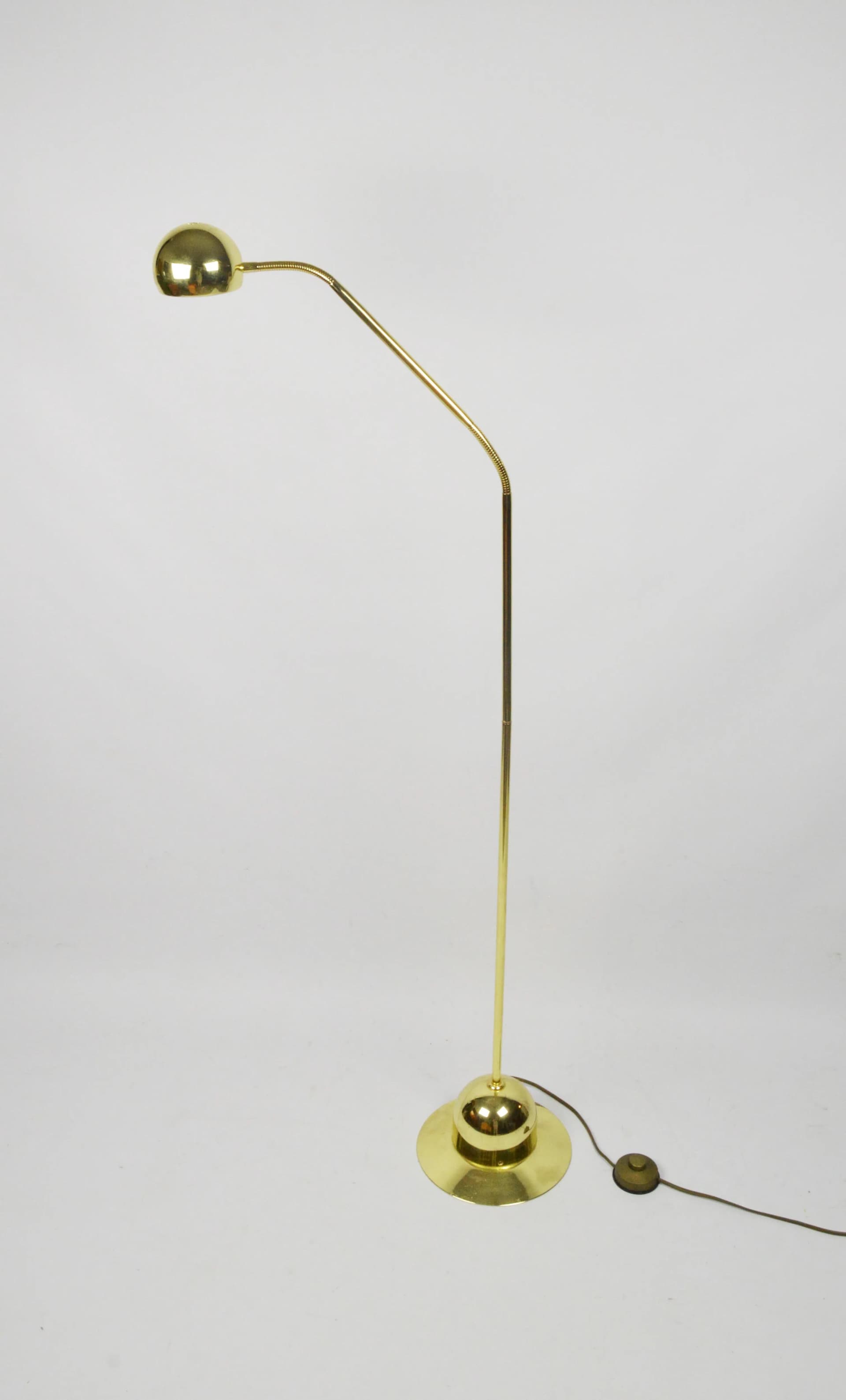 Floor lamp, gold metal, Poland, 1980s. - 85437