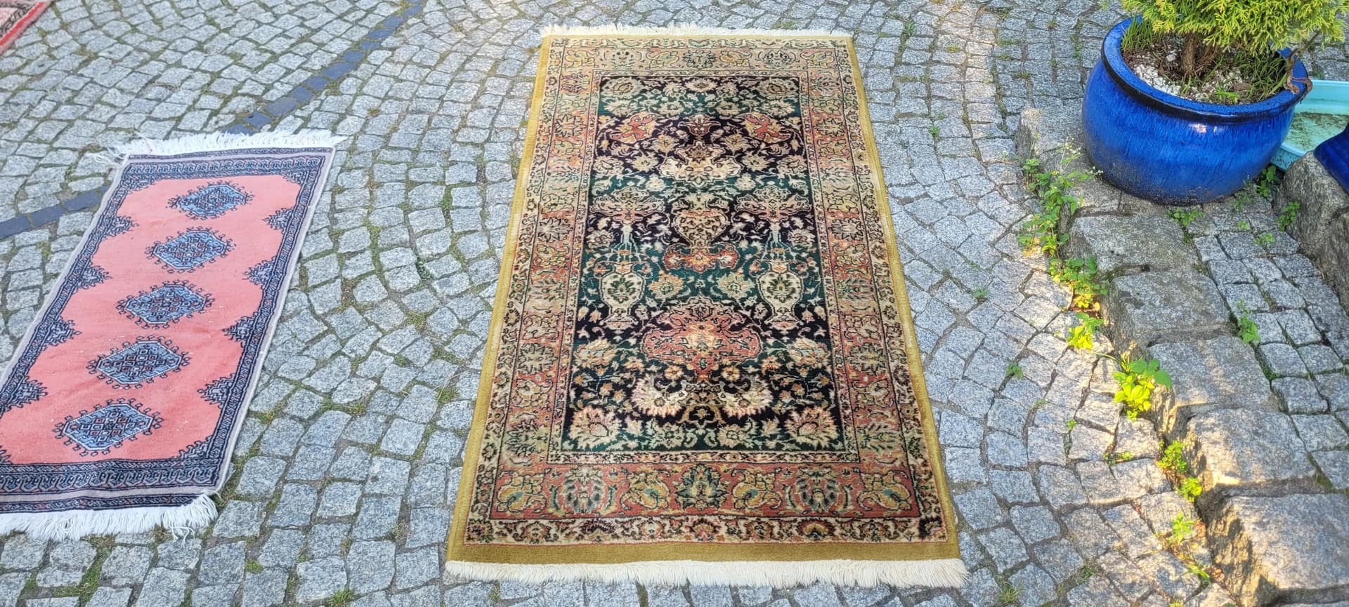 Dywan perski, zielony, wełna, 84x170 cm, Polska - 88214