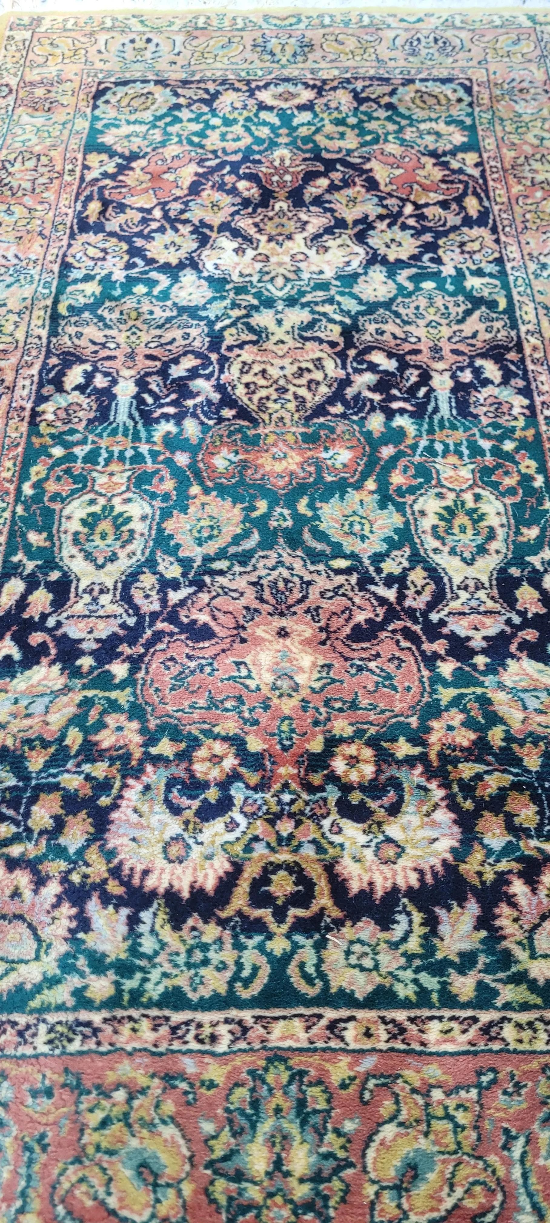 Dywan perski, zielony, wełna, 84x170 cm, Polska - 88216