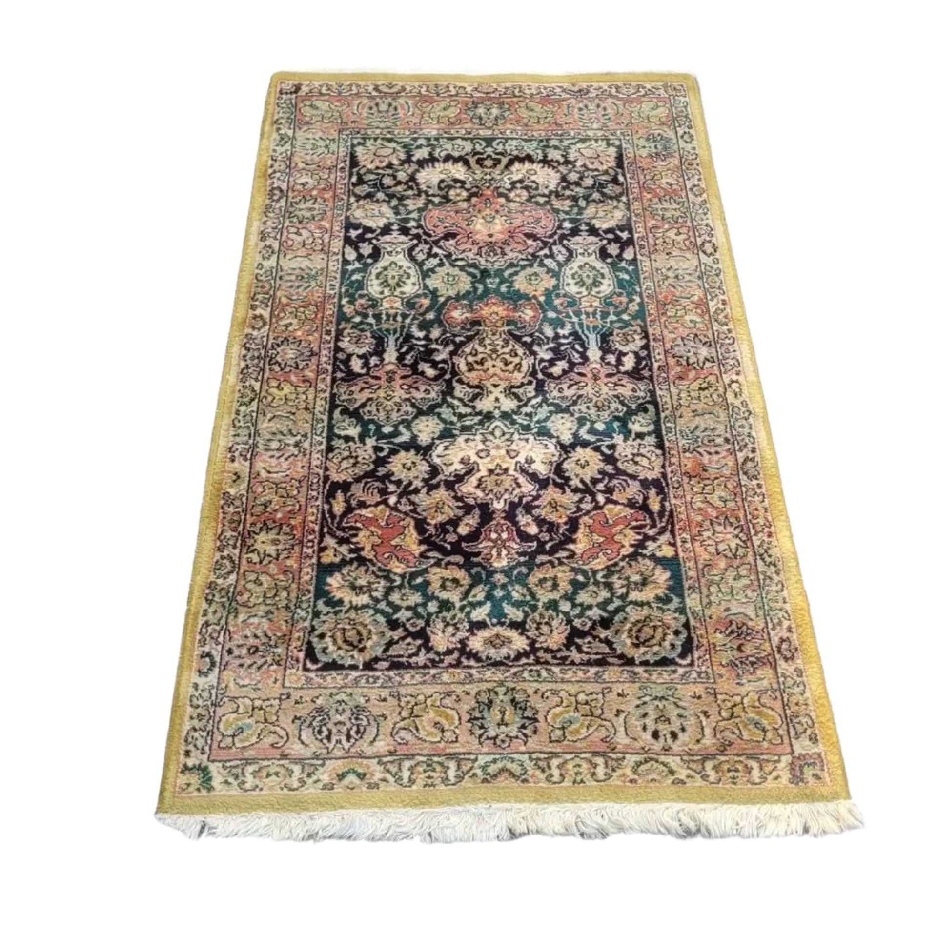 Dywan perski, zielony, wełna, 84x170 cm, Polska