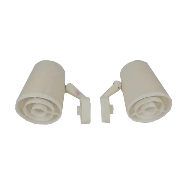 Pair of wall sconces Elidus, ivory white, fabric, metal, plastic, Sweden, 1970s. - DIMENSION