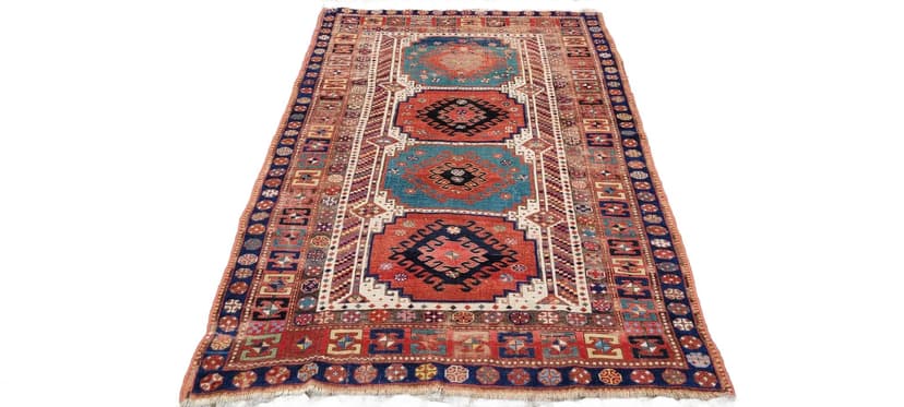 Dywan Kazak, 150x247 cm, multikolor, wełna, Azerbejdżan, XIX w.