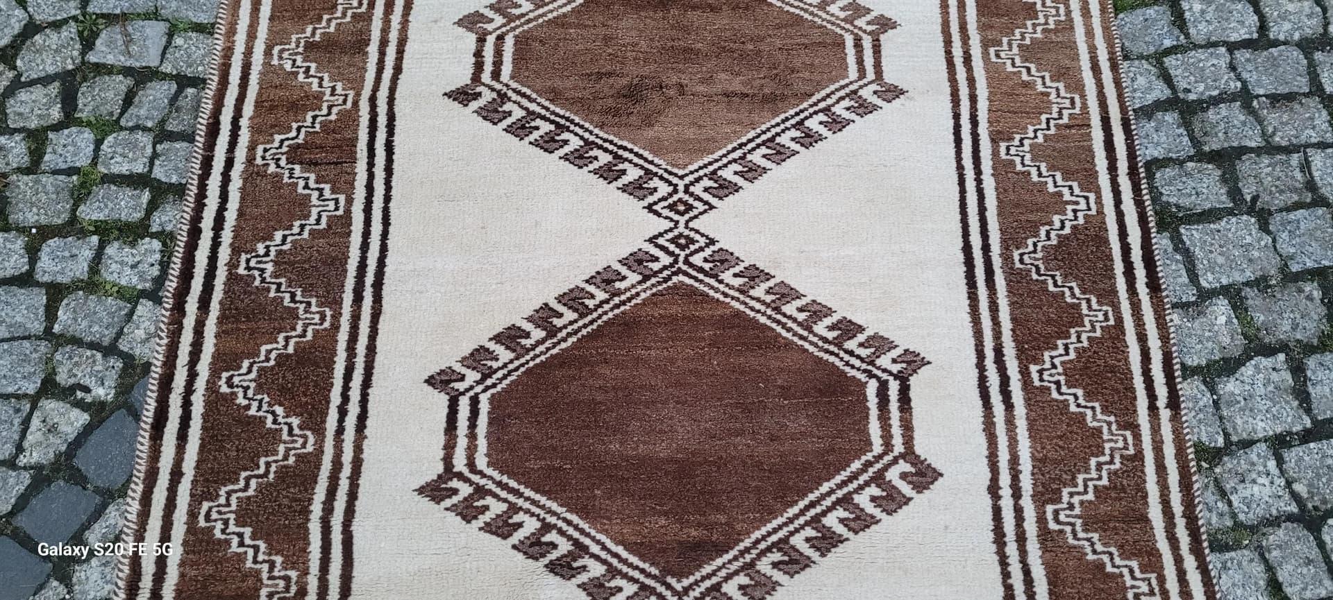 Dywan perski nomadyczny, 104x200 cm, brązowy, wełna, Afganistan - 88181