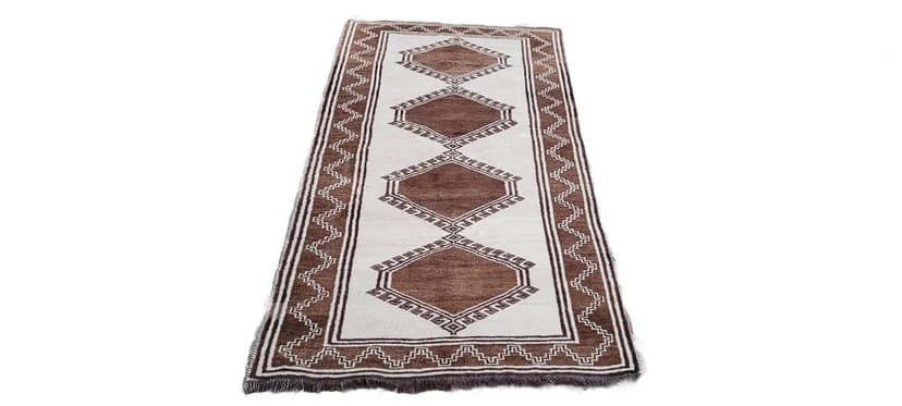 Dywan perski nomadyczny, 104x200 cm, brązowy, wełna, Afganistan