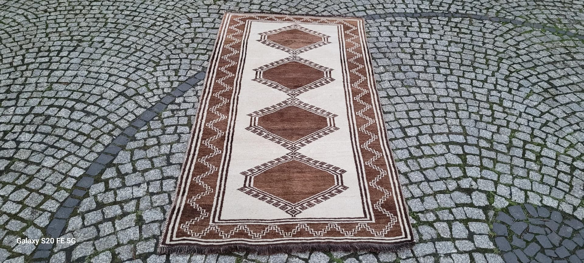 Dywan perski nomadyczny, 104x200 cm, brązowy, wełna, Afganistan - 88174