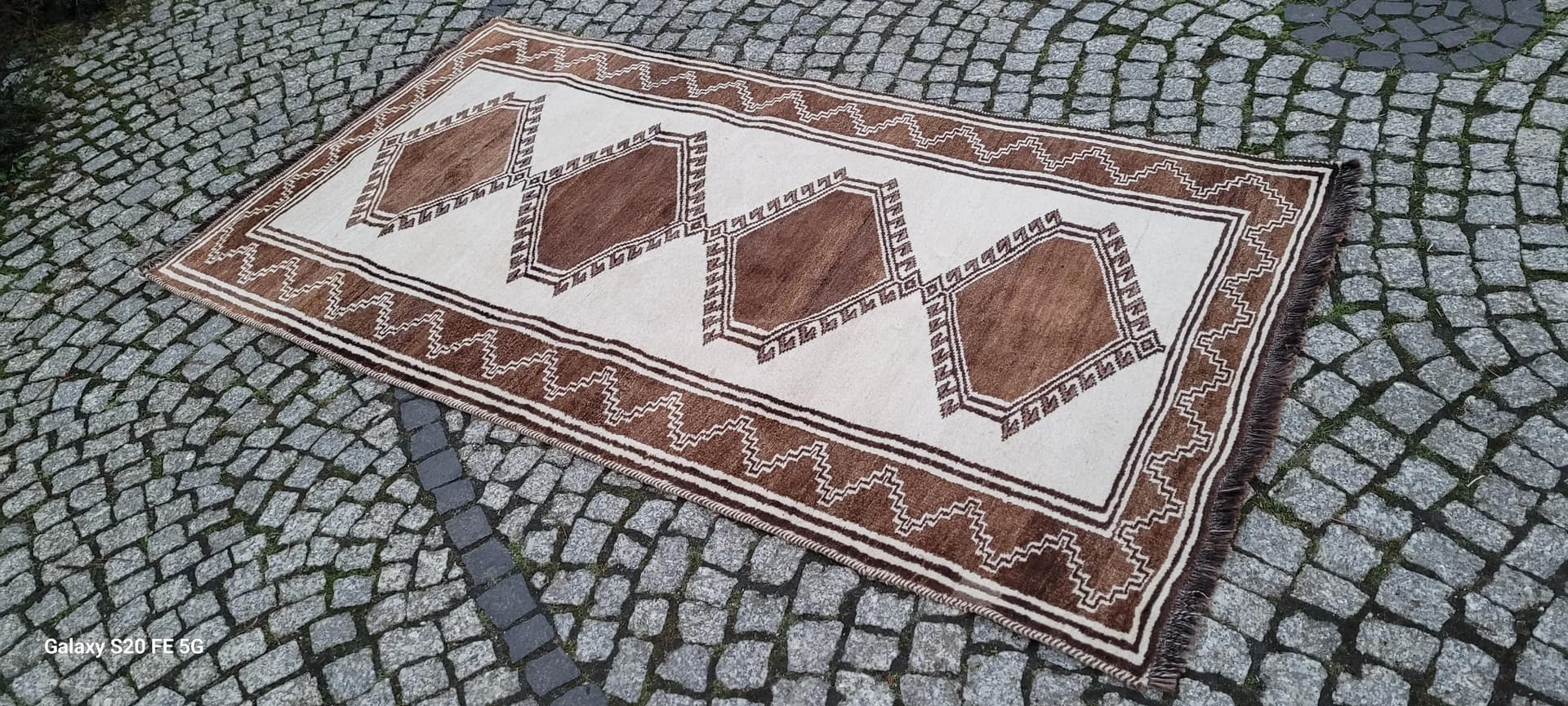 Dywan perski nomadyczny, 104x200 cm, brązowy, wełna, Afganistan - 88178