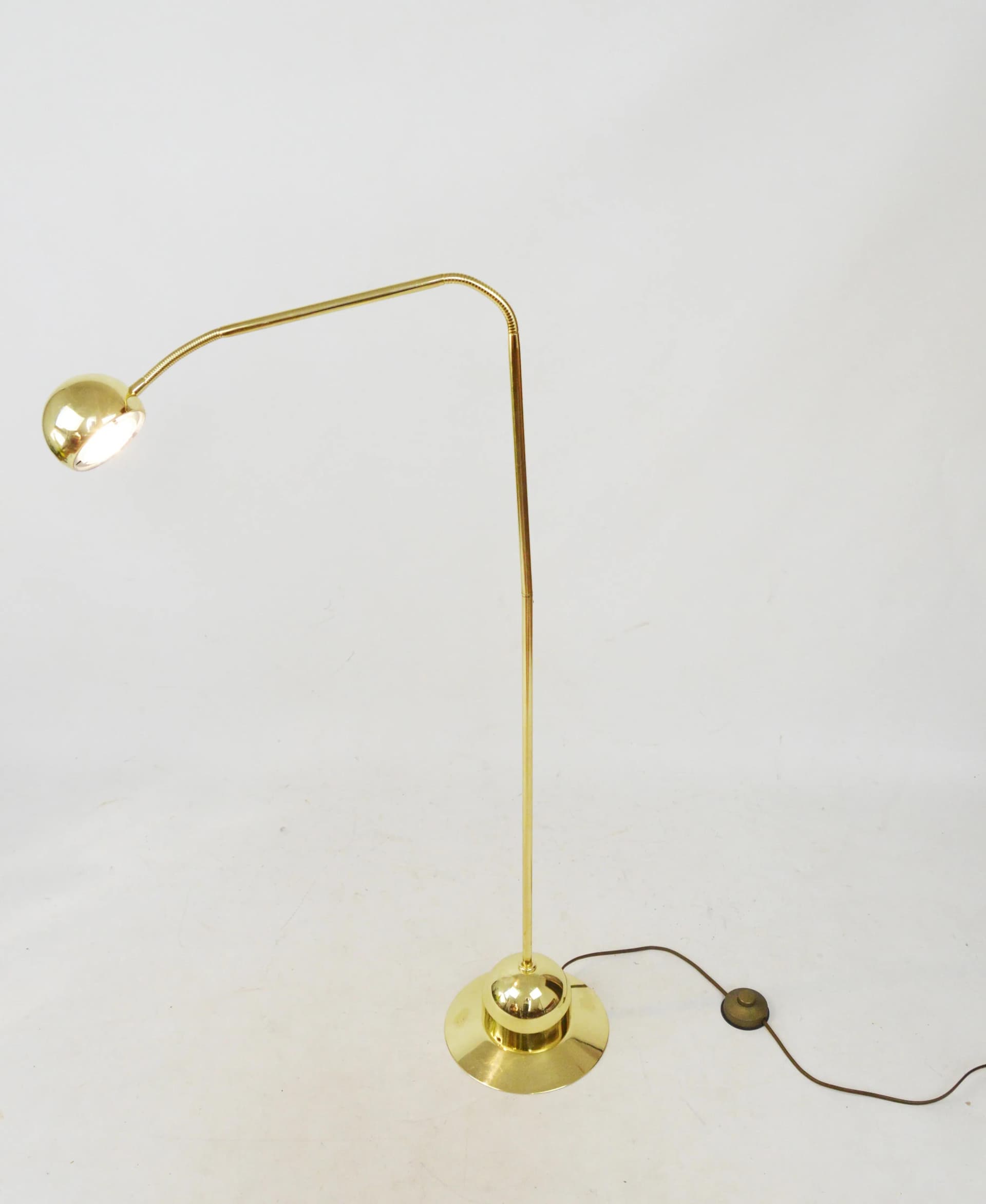 Floor lamp, golden metal, Poland, 1980s. - 85378