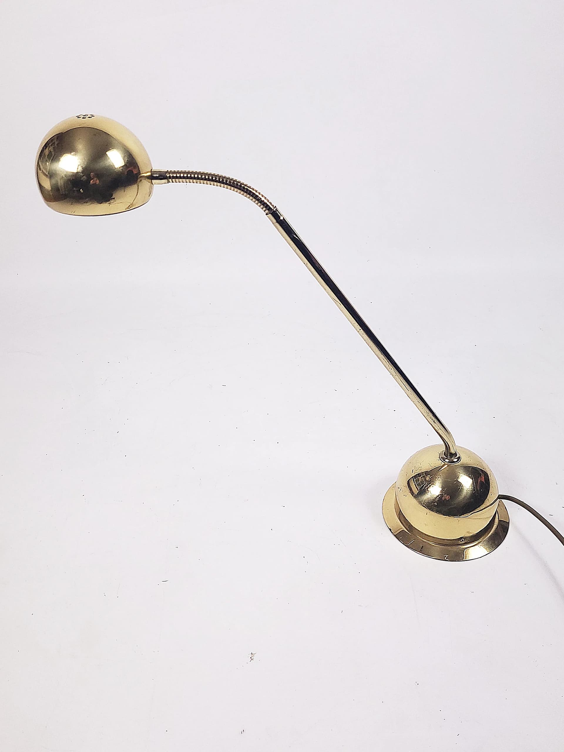 Lampa biurkowa, złoty, mosiądz, Fischer Leuchten, Niemcy, lata 80. - 85373