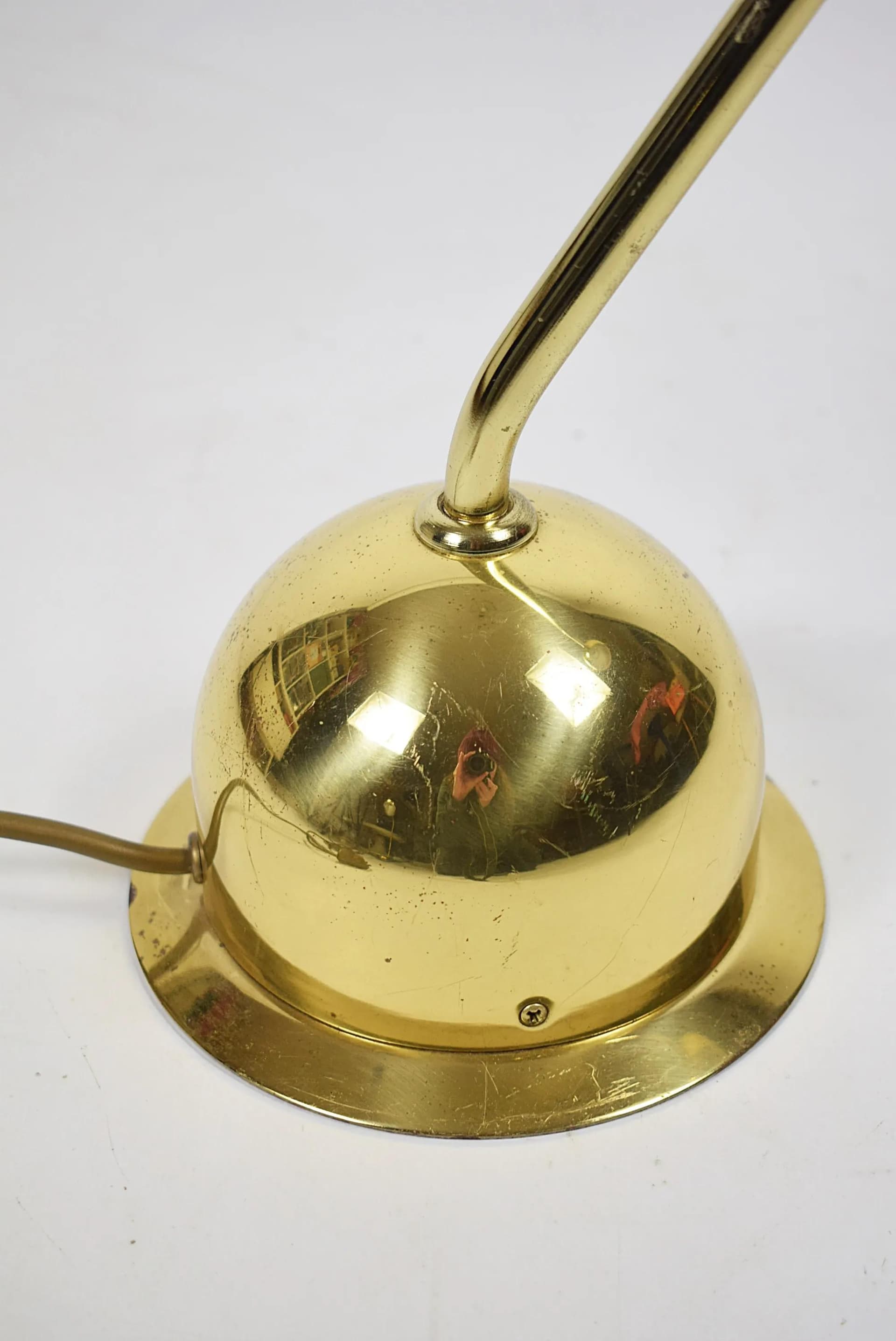 Lampa biurkowa, złoty, mosiądz, Fischer Leuchten, Niemcy, lata 80. - 85374