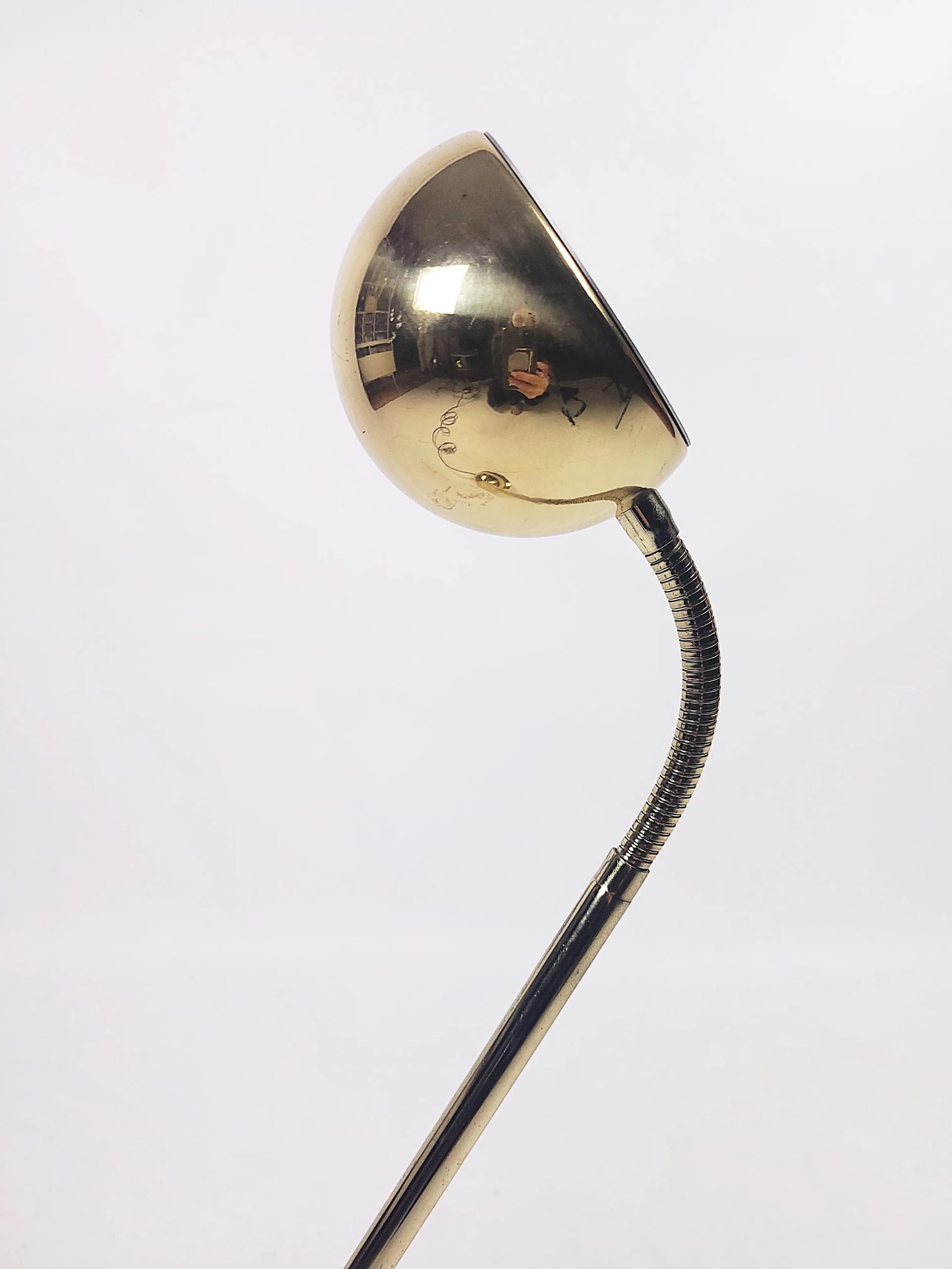 Lampa biurkowa, złoty, mosiądz, Fischer Leuchten, Niemcy, lata 80. - 85375