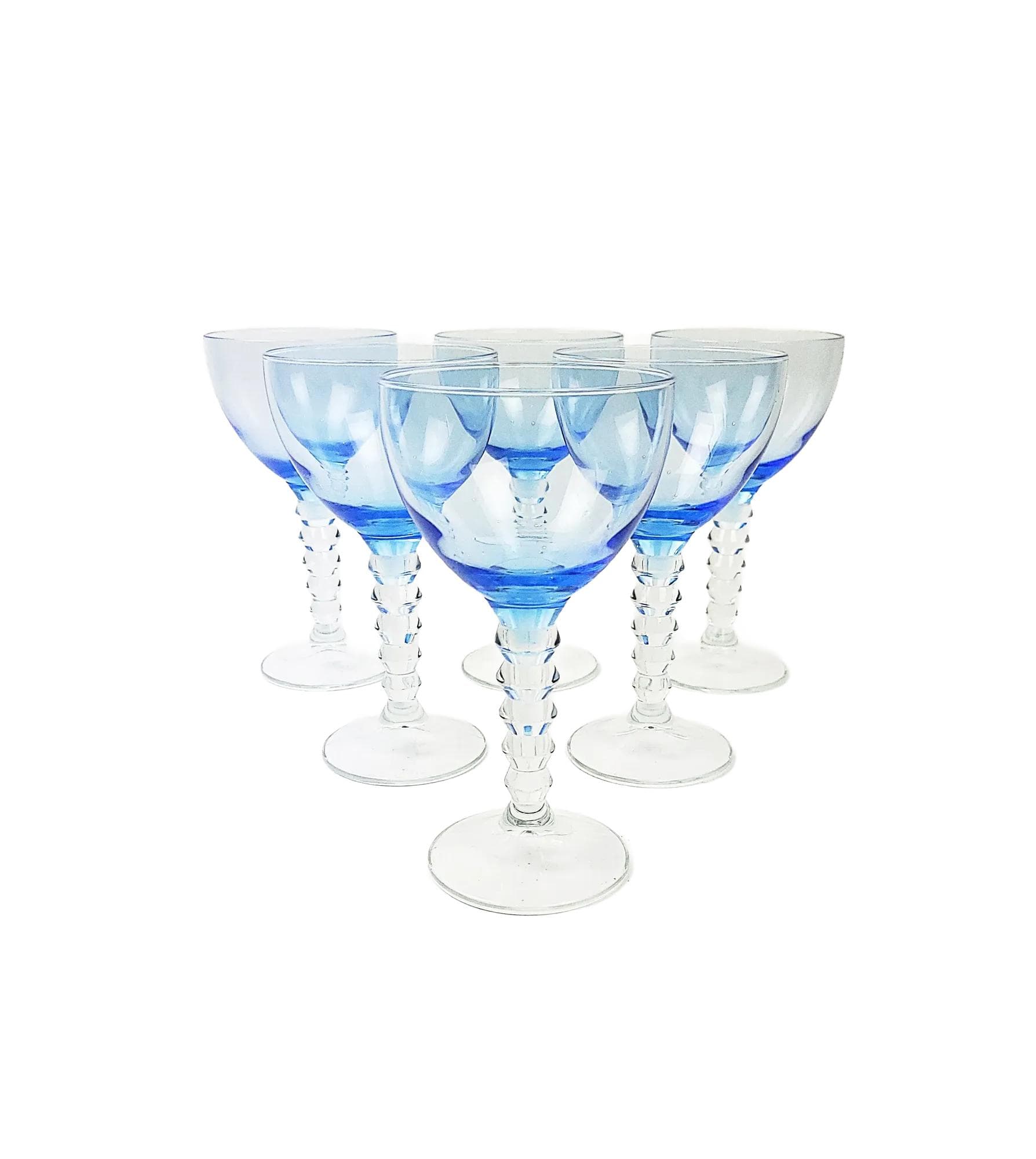 Zestaw kieliszków, niebieski, szkło, Polska, lata 80.