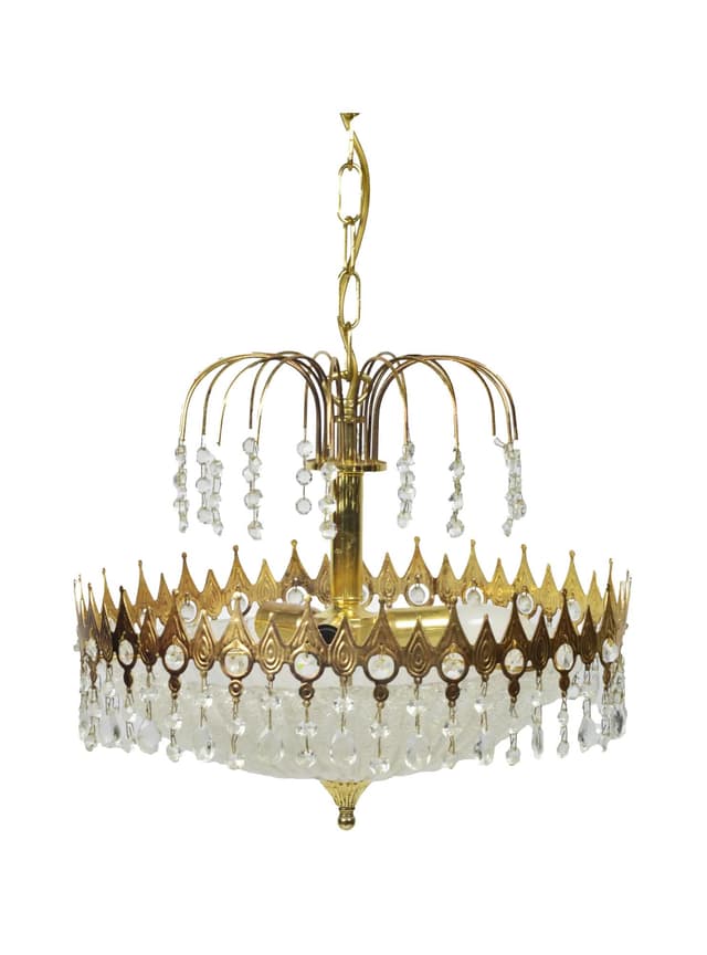 Chandelier, golden glass, Germany, 1970s. - DIMENSION