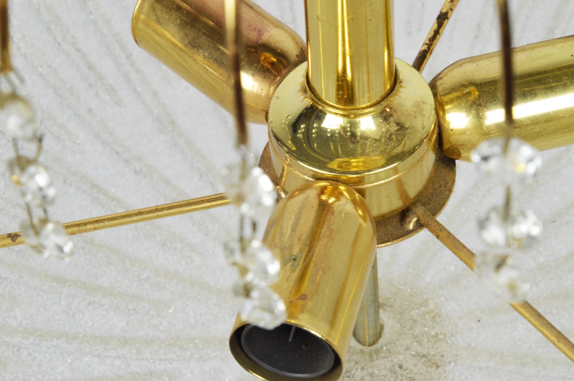 Chandelier, golden glass, Germany, 1970s. - 85325