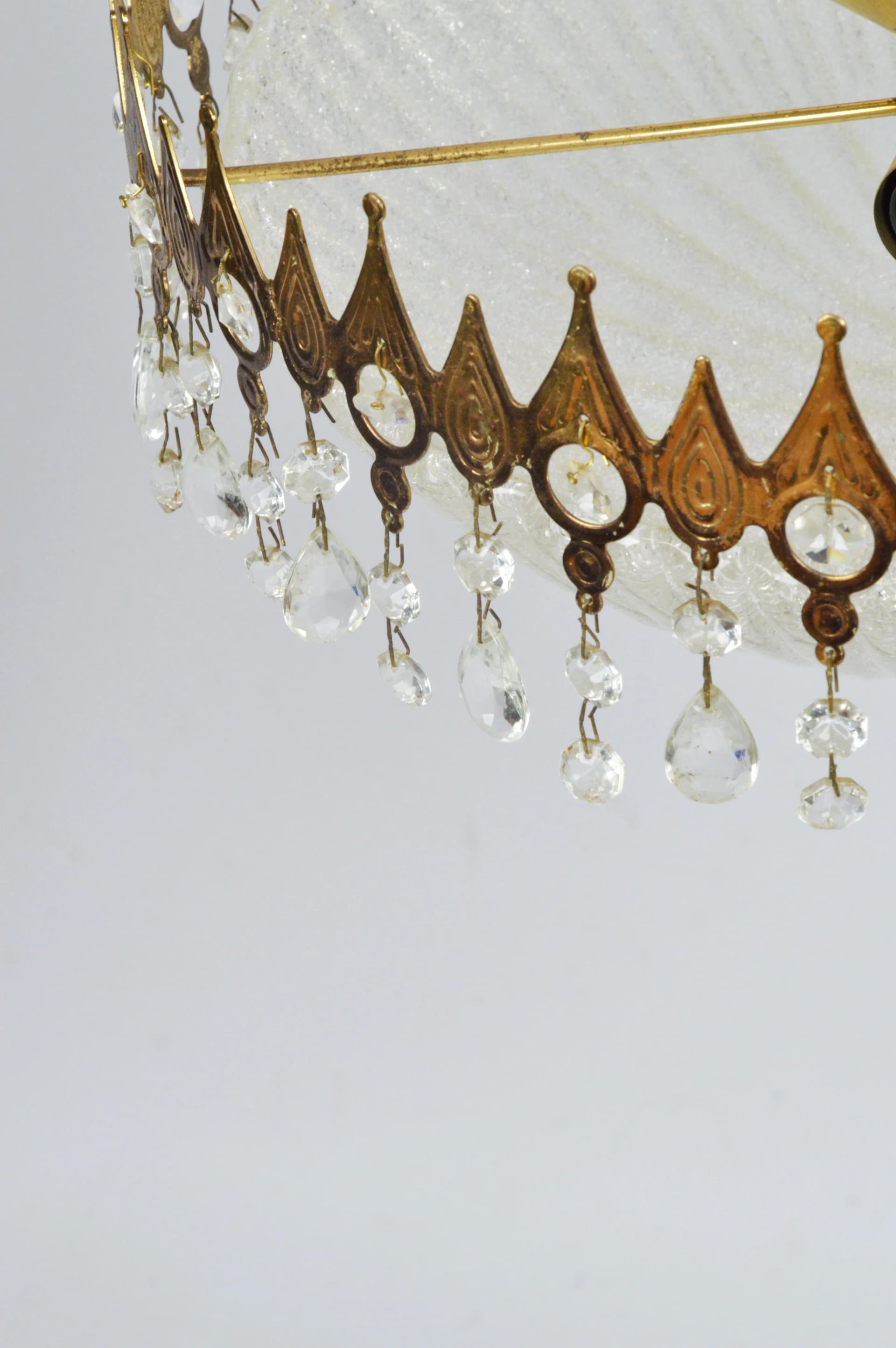 Chandelier, golden glass, Germany, 1970s. - 85323