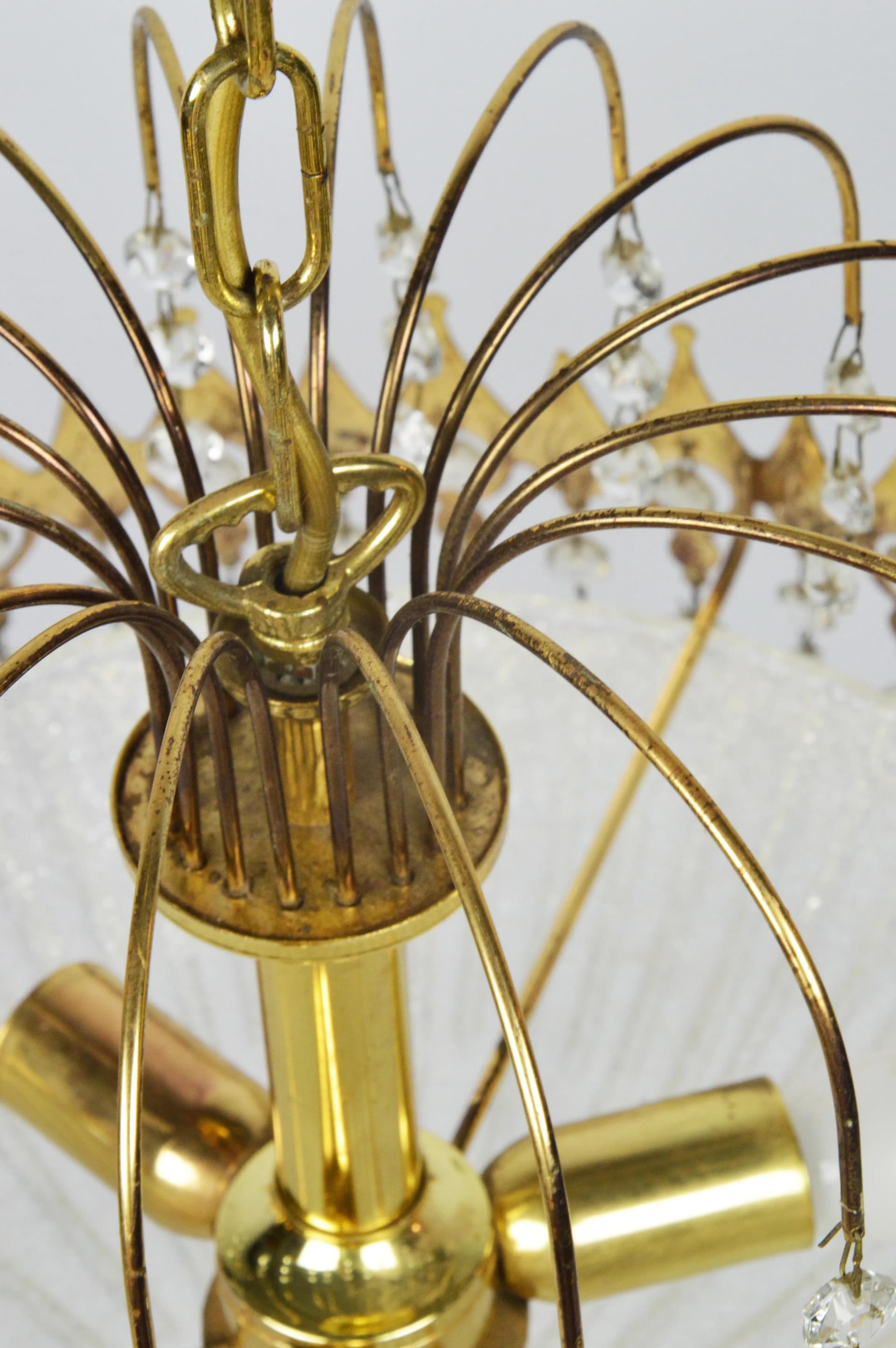 Chandelier, golden glass, Germany, 1970s. - 85320