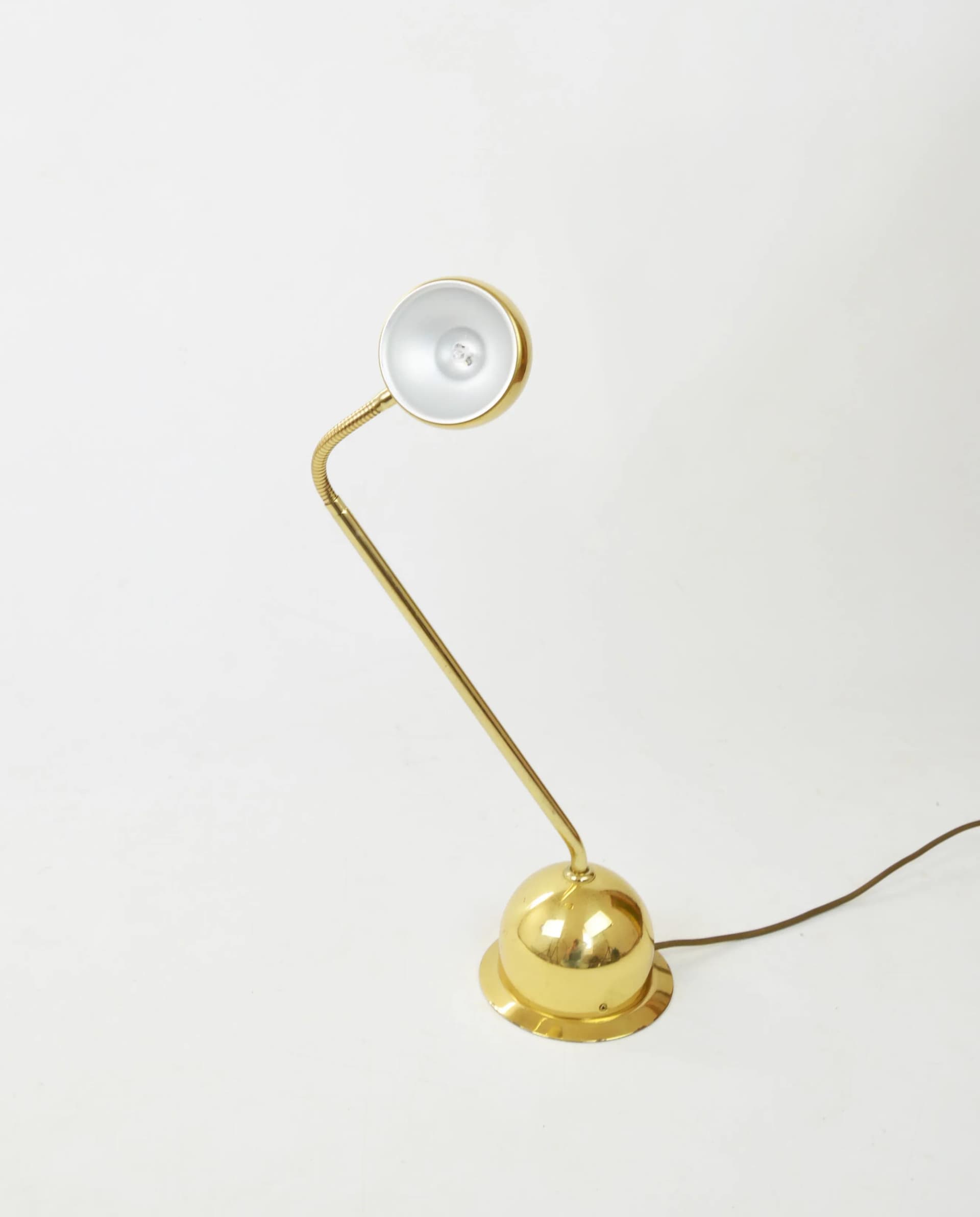 Lampa biurkowa, złoty, metal, Polska, lata 80. - 85312