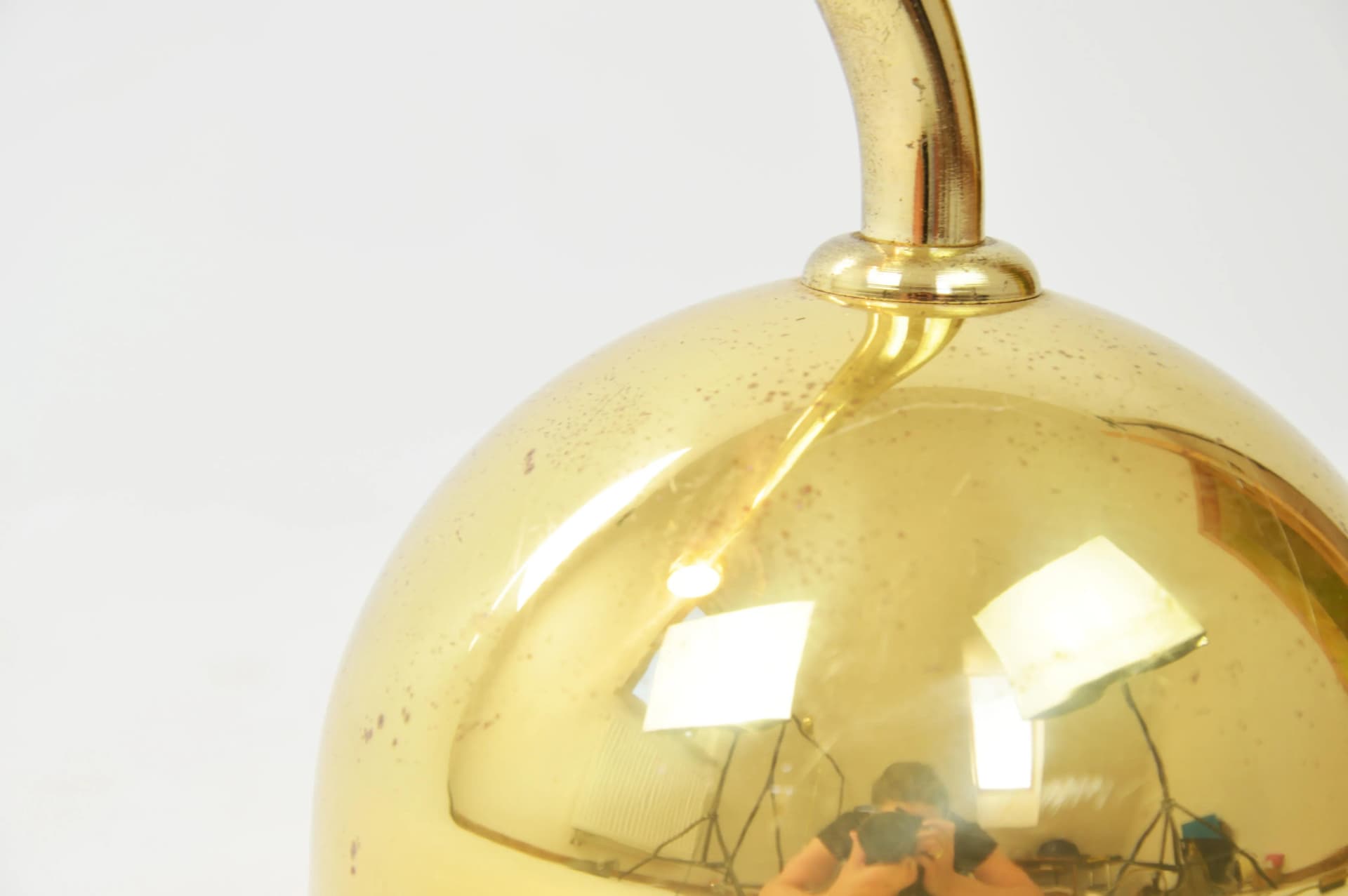 Lampa biurkowa, złoty, metal, Polska, lata 80. - 85316