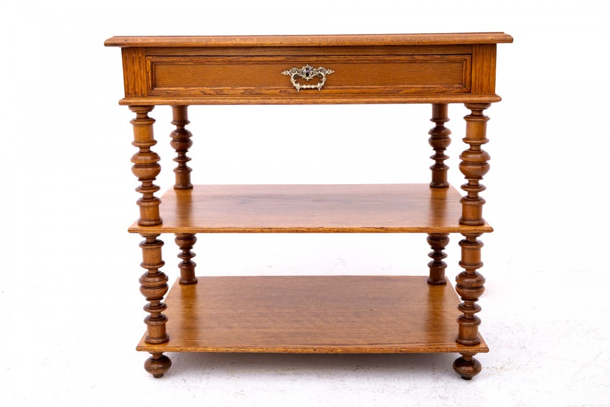 Brązowy stolik pomocniczy, styl skandynawski, Szwecja, początek XX wieku - 57659