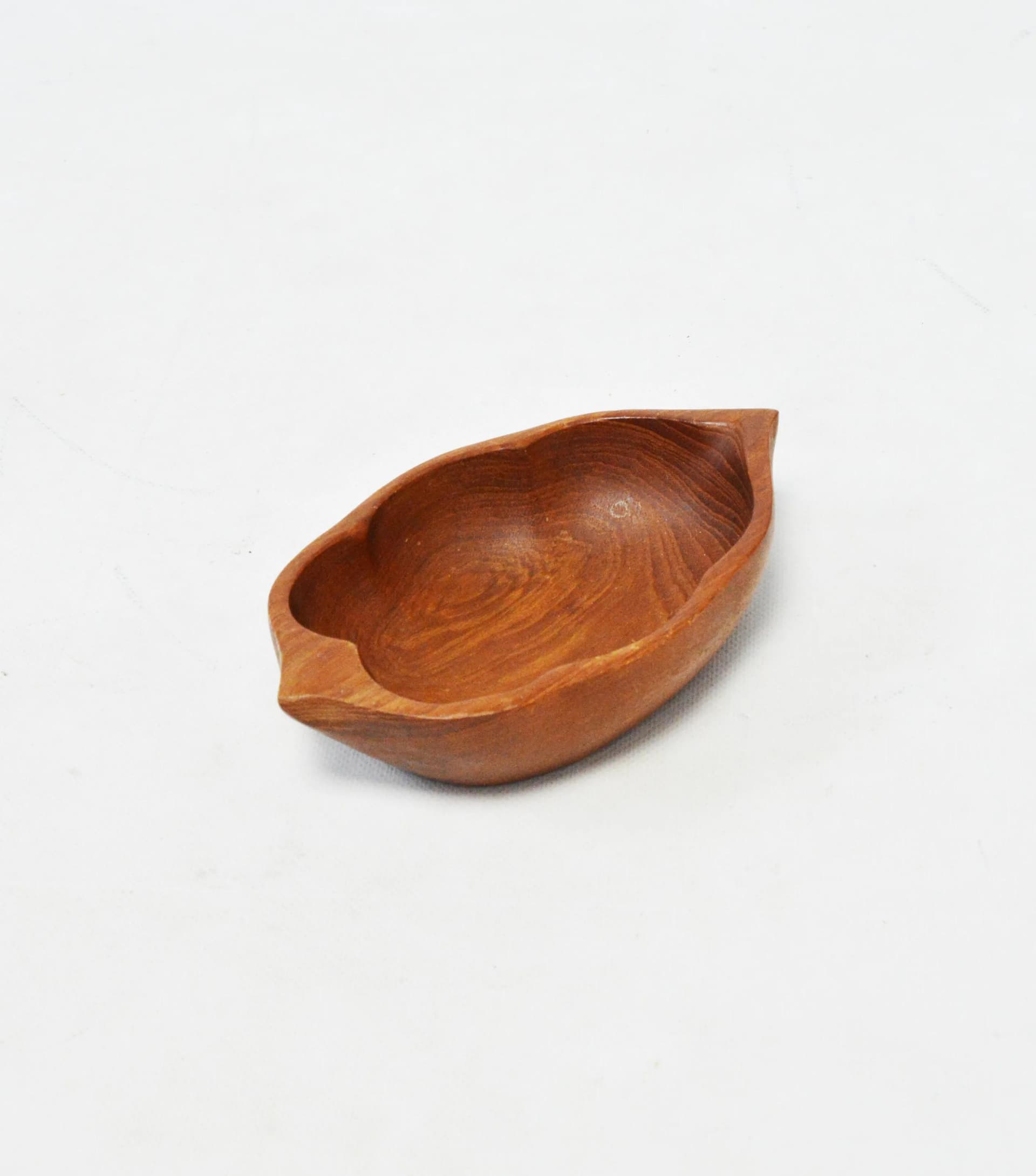 Bowl, brown teak wood, 1970s - 85257