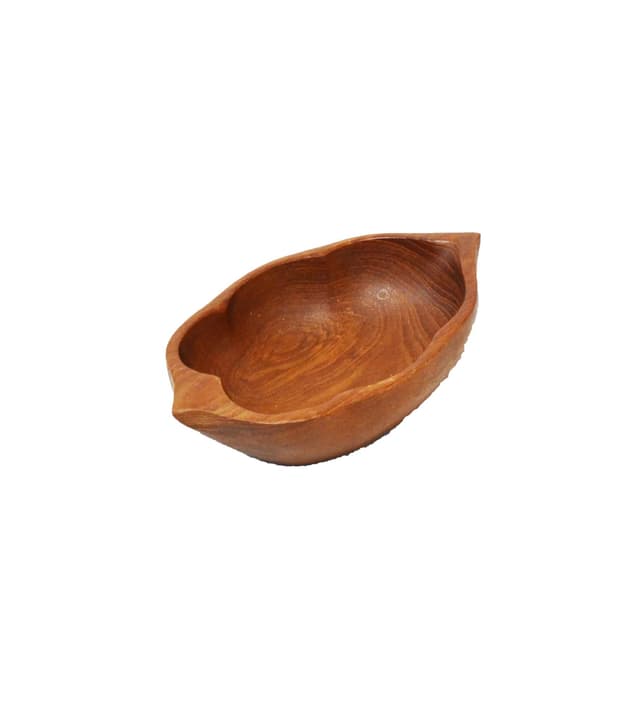 Bowl, brown teak wood, 1970s - DIMENSION