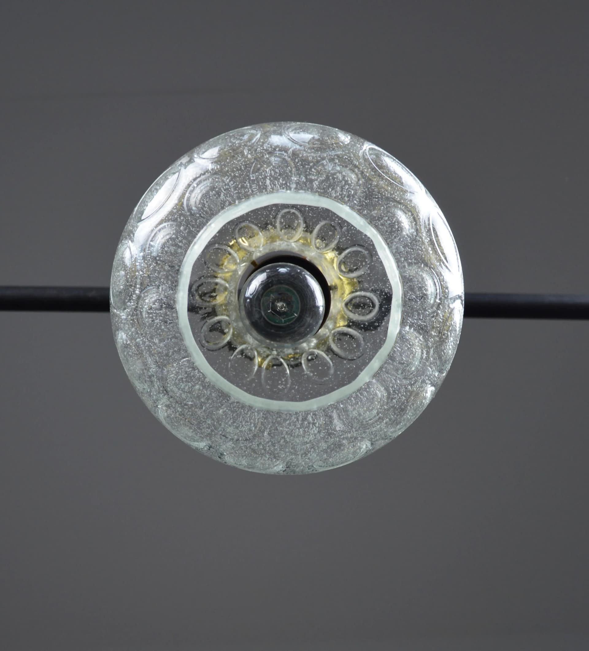 Pendant lamp, transparent glass, Poland, 1970s. - 85226