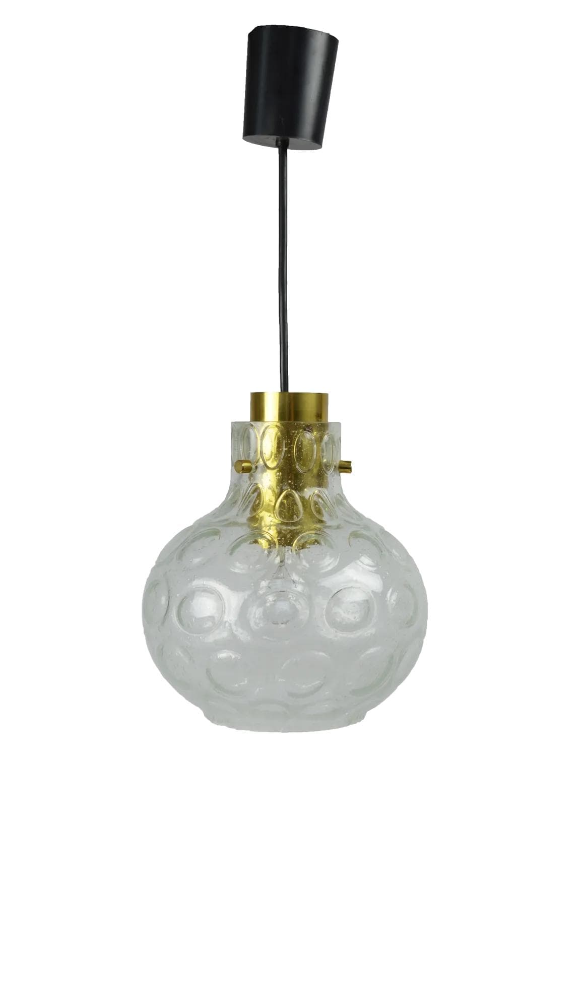 Pendant lamp, transparent glass, Poland, 1970s.