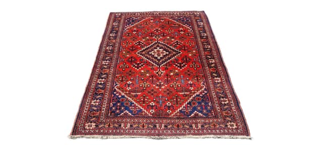 Dywan Dżuszegan, 133x213 cm, czerwony, wełna, Iran, lata 60. - WYMIARY