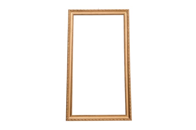 Golden Rectangular Baroque Style Mirror, Wood, 21st Century - DIMENSION