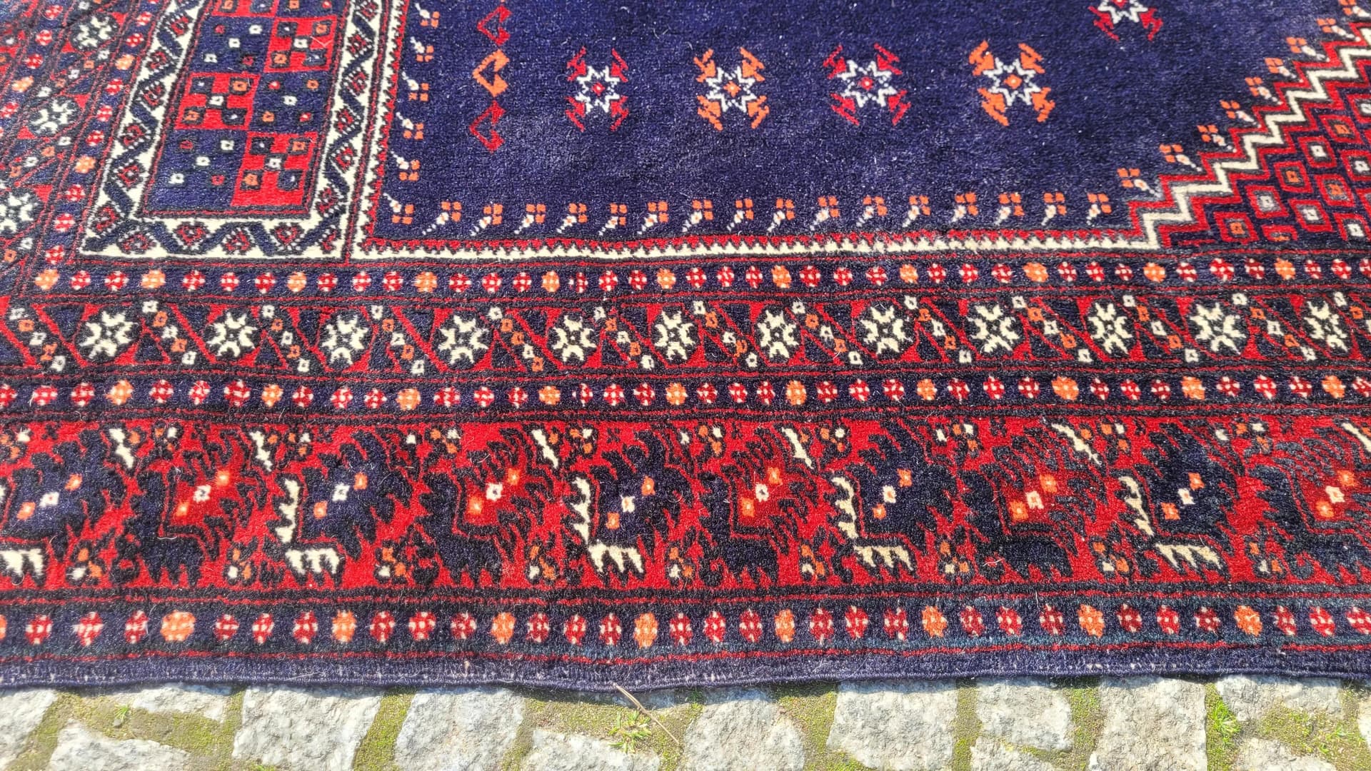 Dywan perski anatolijski, 116x164 cm, wełna granatowa, Turcja, lata 60. - 88050