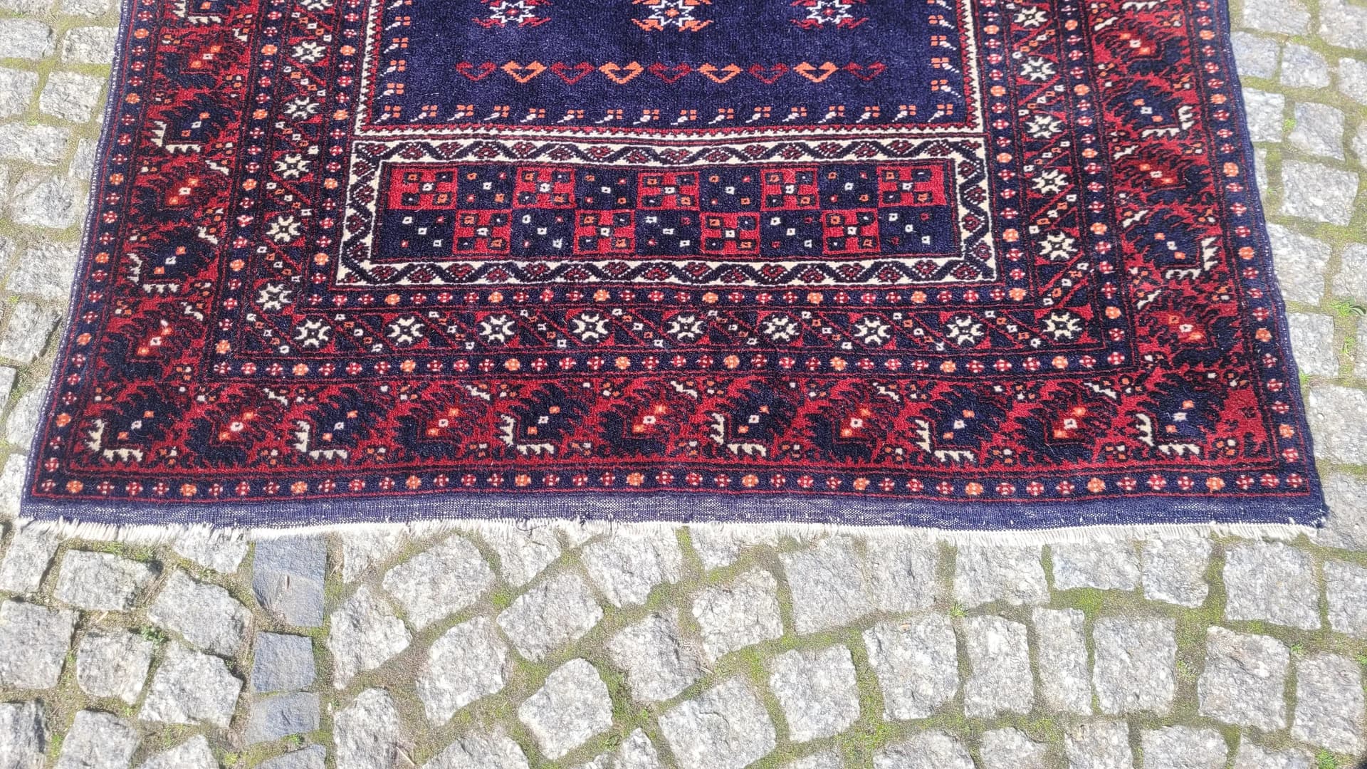 Dywan perski anatolijski, 116x164 cm, wełna granatowa, Turcja, lata 60. - 88049