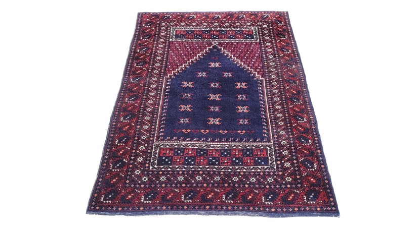 Dywan perski anatolijski, 116x164 cm, wełna granatowa, Turcja, lata 60.