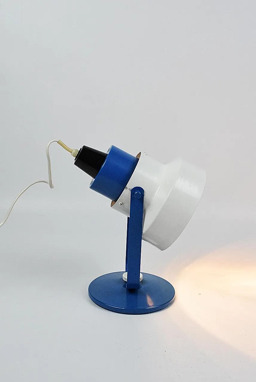 Lampka biurkowa, niebieski, metal, Polska, lata 80. - 85164