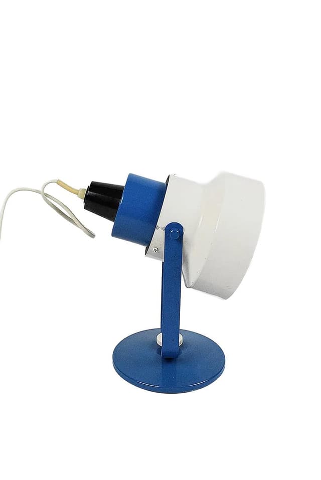 Lampka biurkowa, niebieski, metal, Polska, lata 80. - WYMIARY