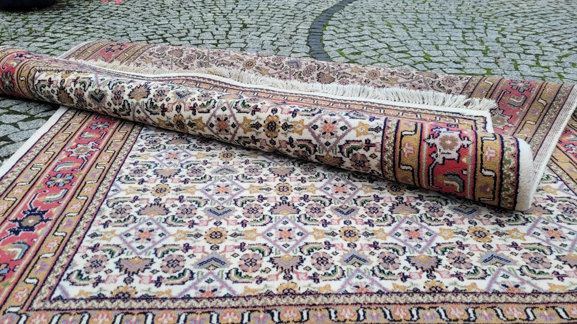 Dywan Indo Bidjar 170x250cm, beżowy, wełna, Indie - 88019