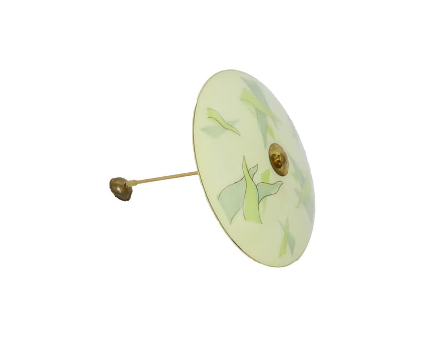 Pendant Lamp Parasol, green glass, Poland, 1960s.