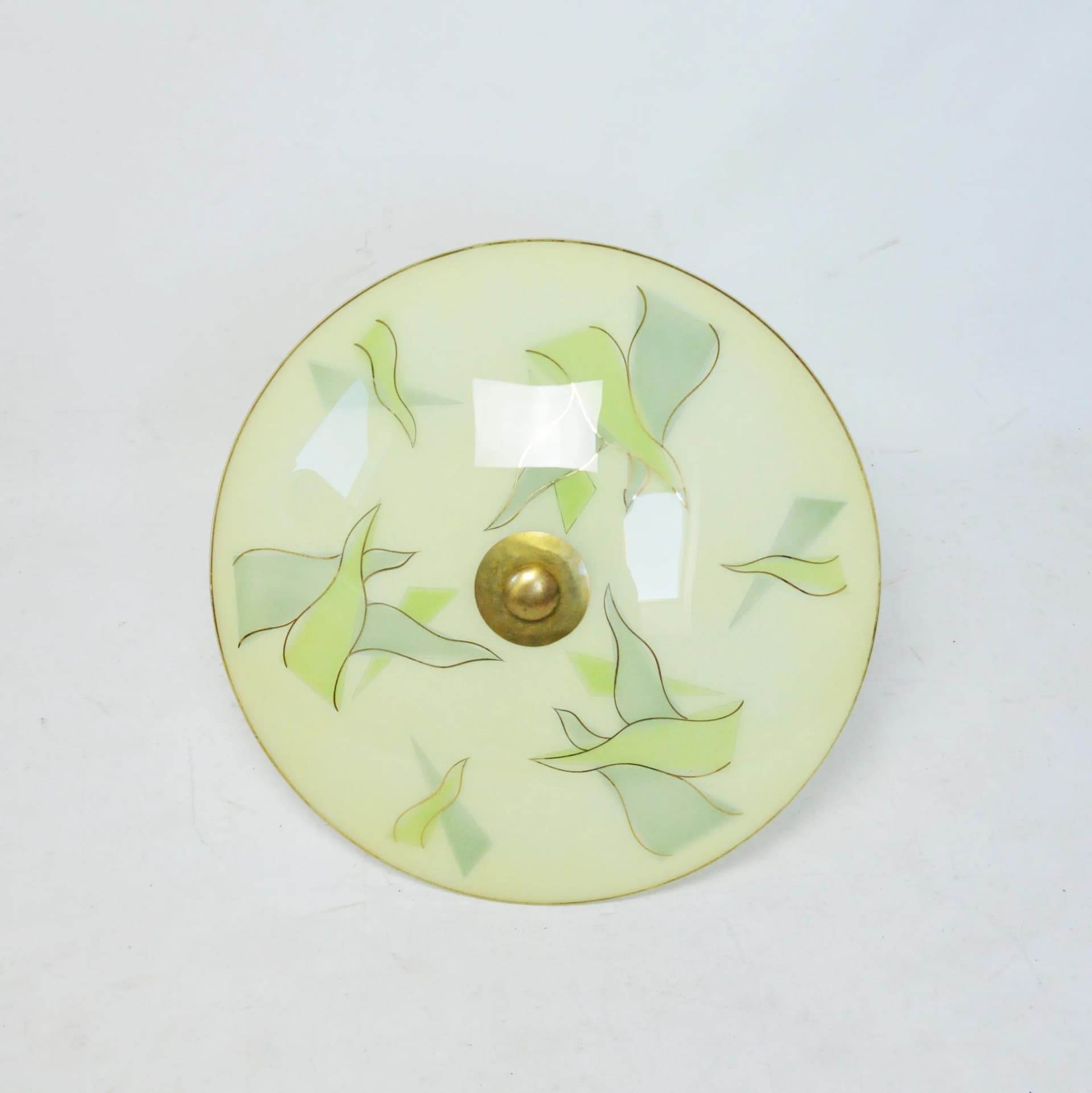 Pendant Lamp Parasol, green glass, Poland, 1960s. - 85132