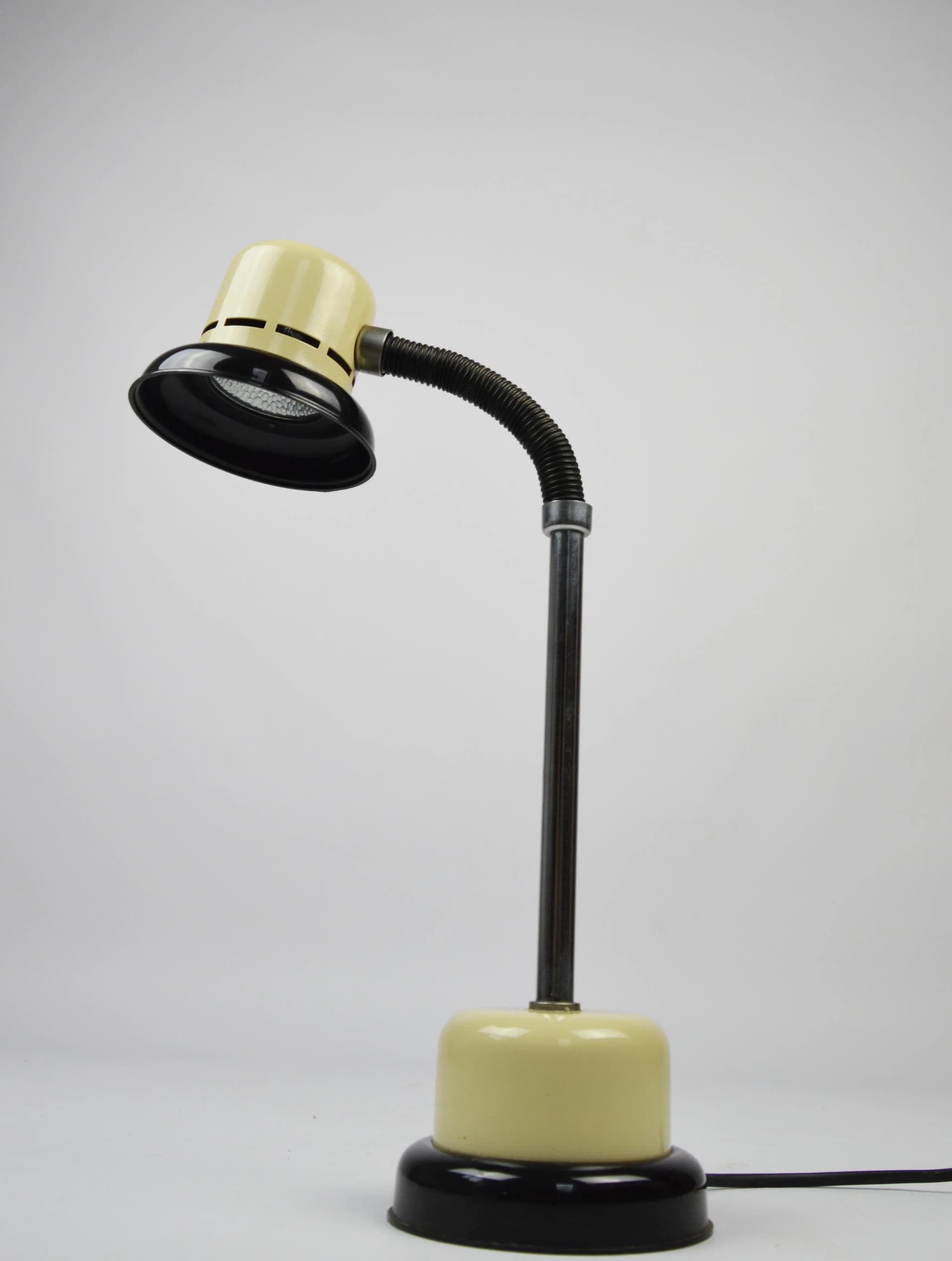 Lampka biurkowa, żółty, metal, Niemcy, lata 80. - 85110